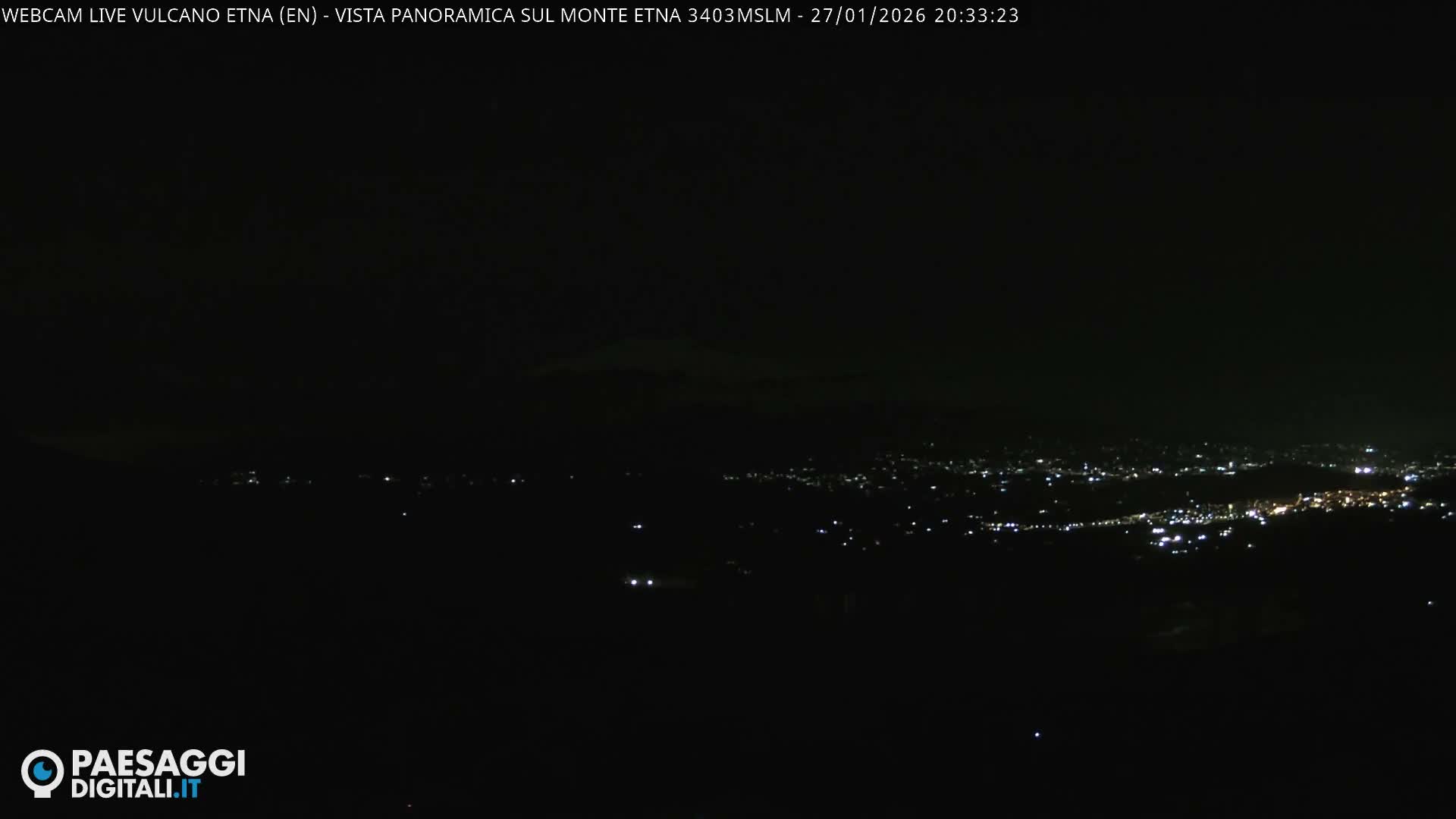 Etna Volcano , Monte Etna  & Agira City View Live Cam - Enna, Scily, Italy