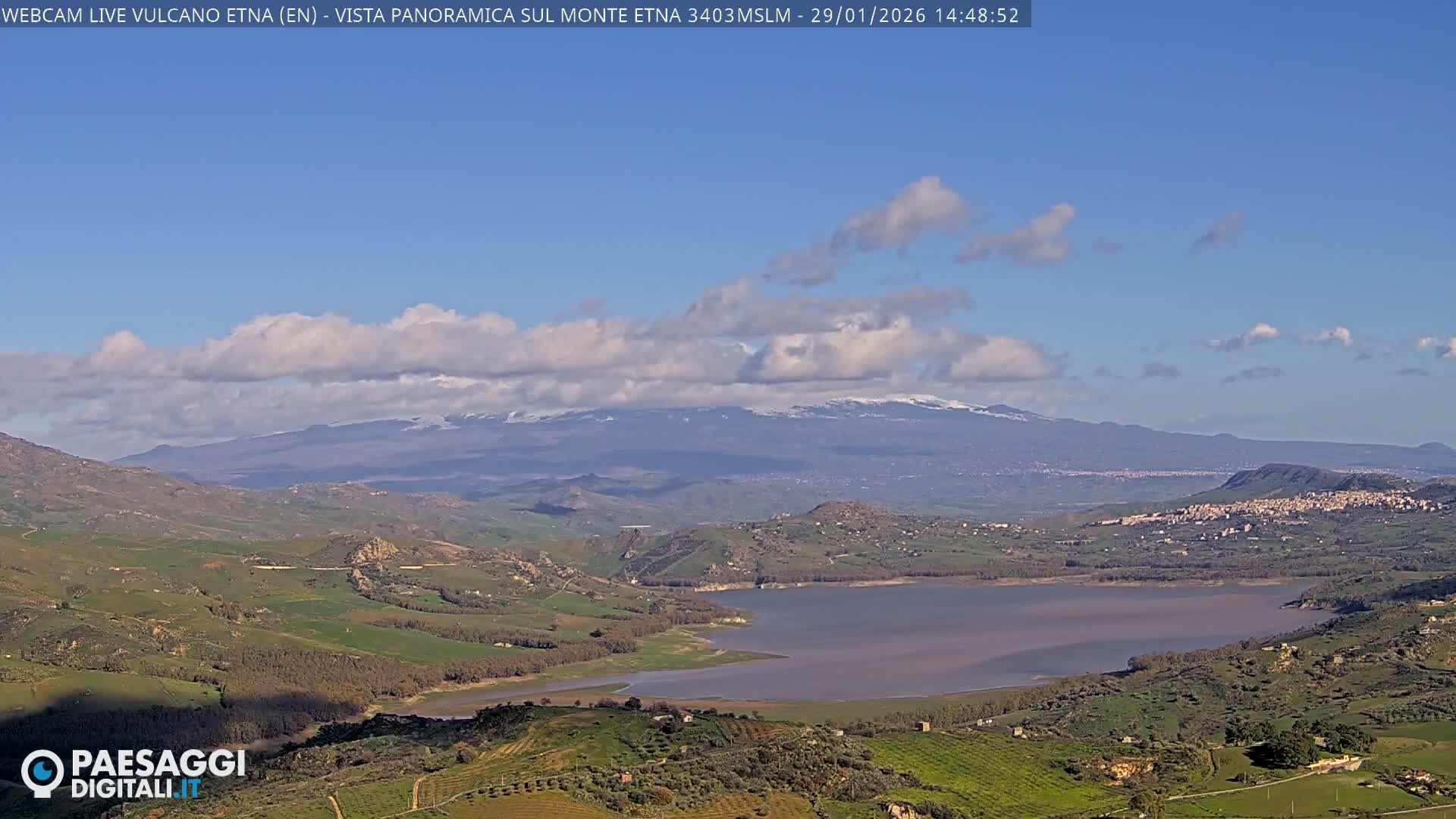 Etna Volcano , Monte Etna  & Agira City View Live Cam - Enna, Scily, Italy