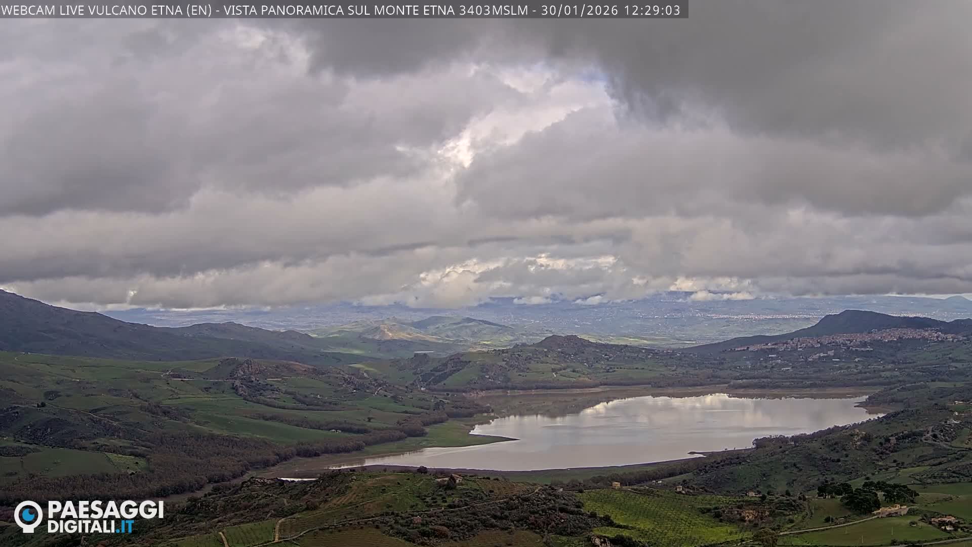 Etna Volcano , Monte Etna  & Agira City View Live Cam - Enna, Scily, Italy