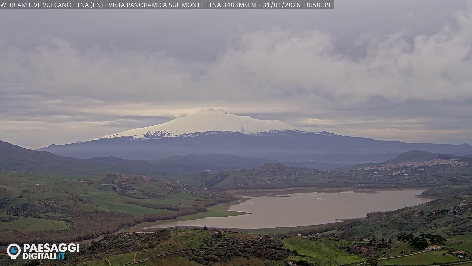 Etna Volcano , Monte Etna  & Agira City View Live Cam - Enna, Scily, Italy