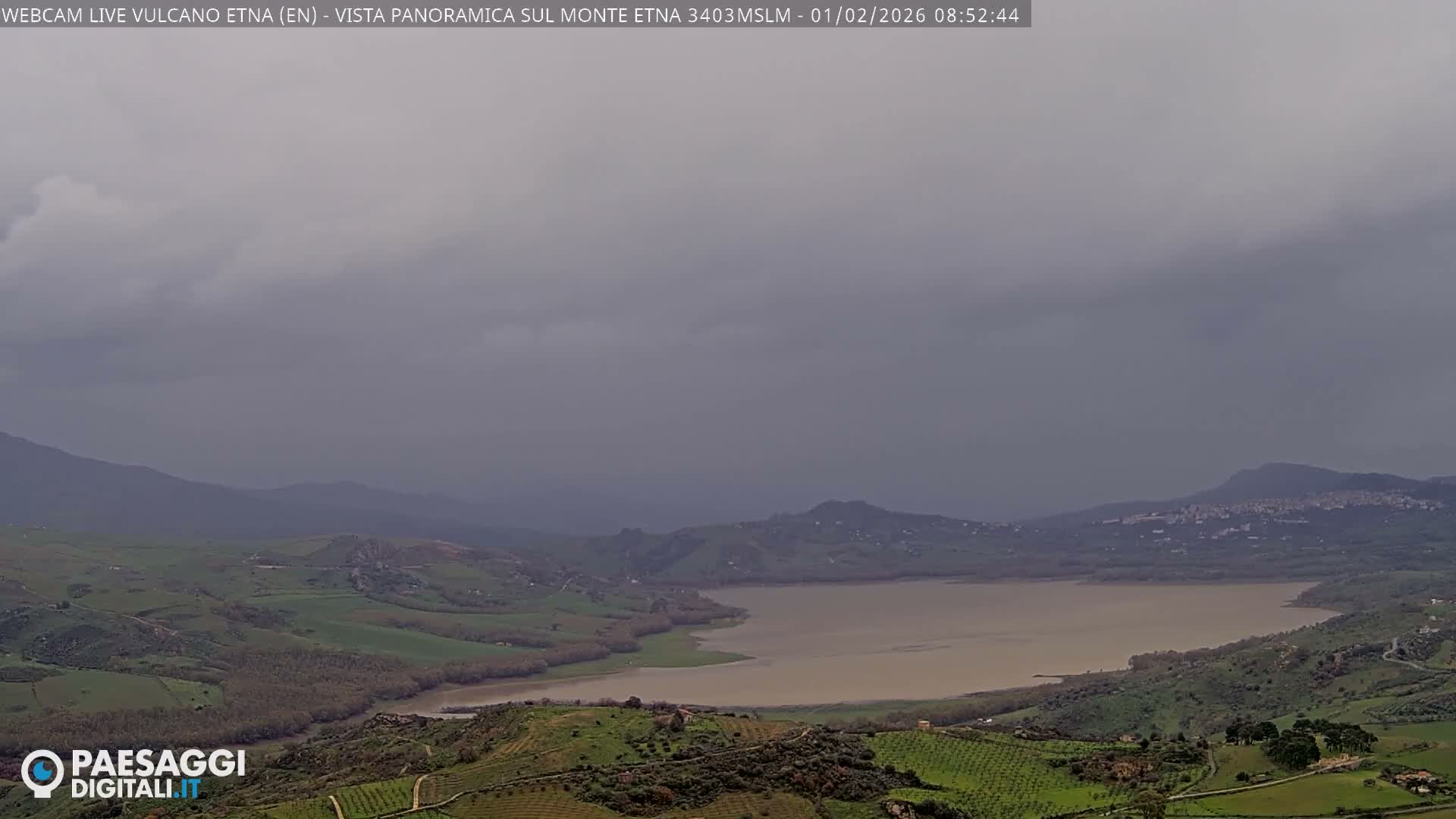 Etna Volcano , Monte Etna  & Agira City View Live Cam - Enna, Scily, Italy