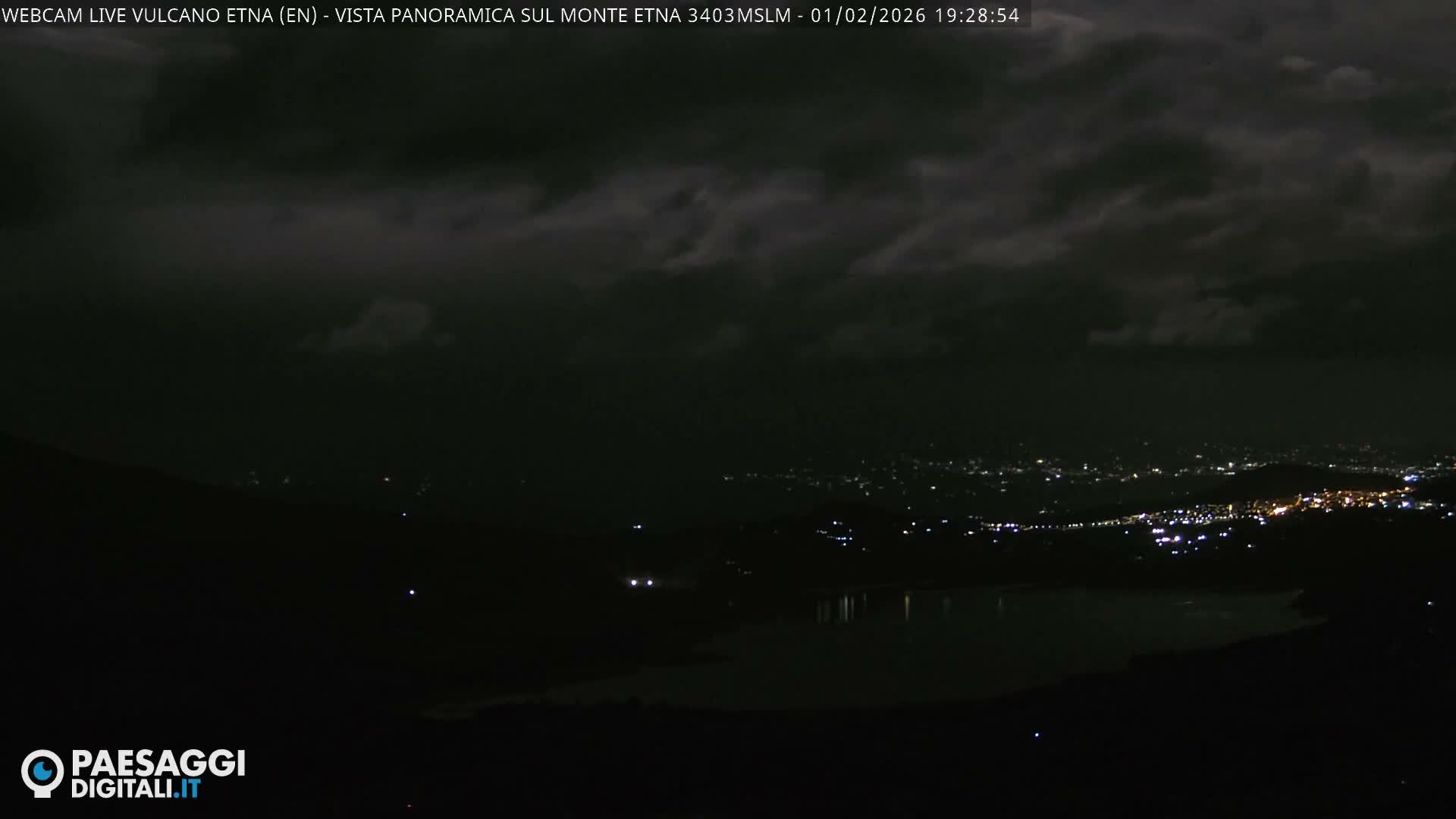 Etna Volcano , Monte Etna  & Agira City View Live Cam - Enna, Scily, Italy