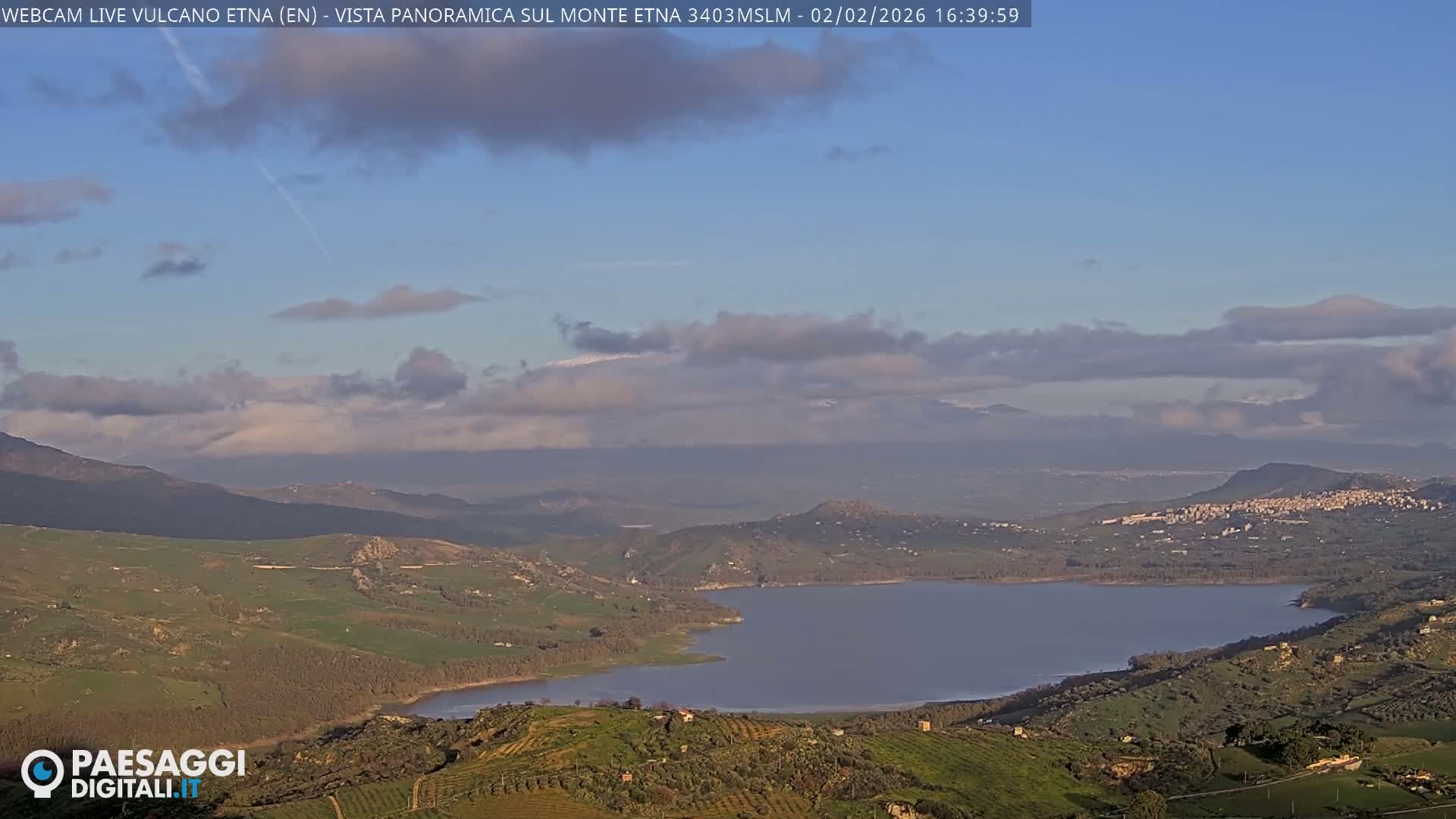 Etna Volcano , Monte Etna  & Agira City View Live Cam - Enna, Scily, Italy