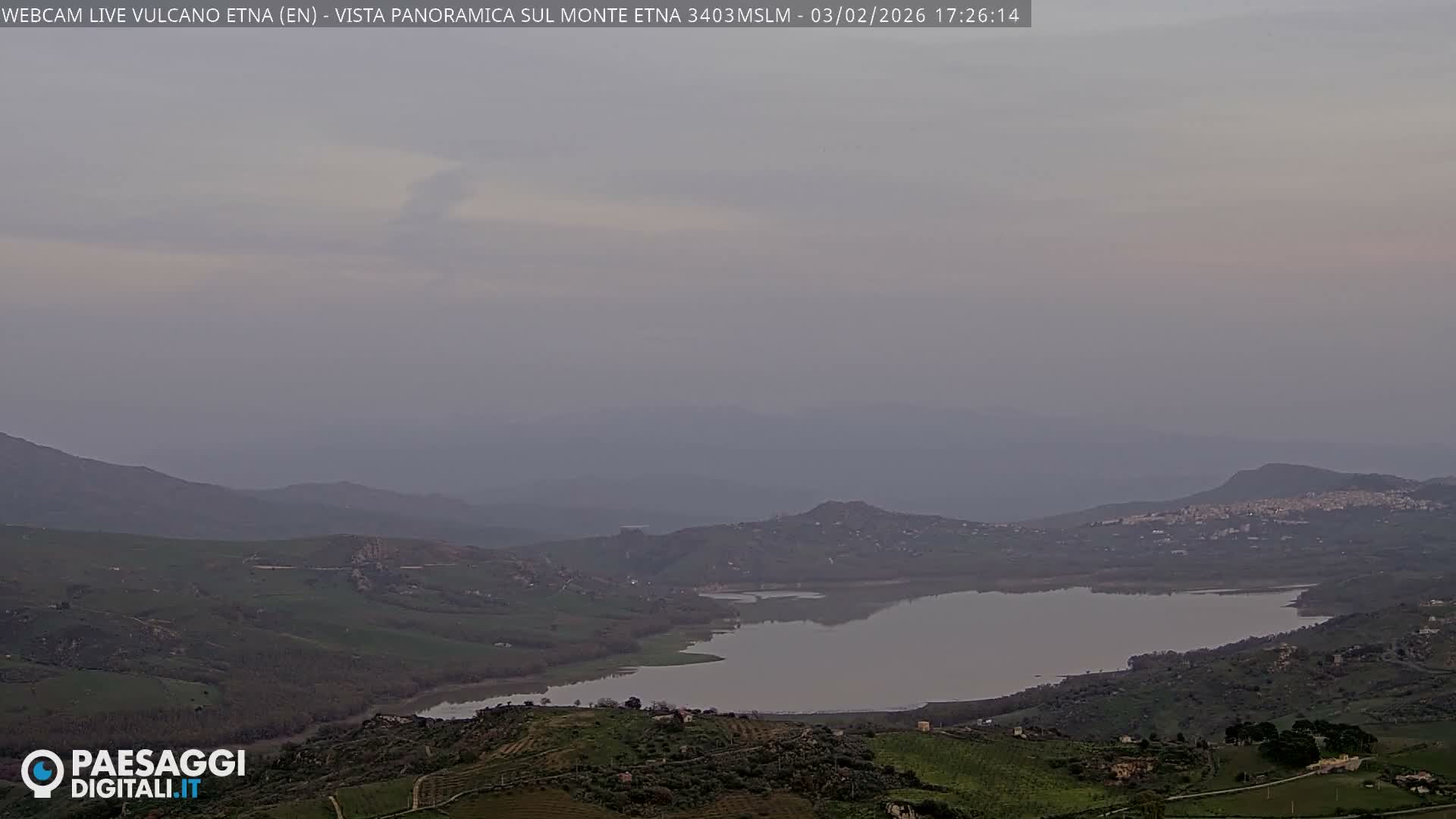 Etna Volcano , Monte Etna  & Agira City View Live Cam - Enna, Scily, Italy