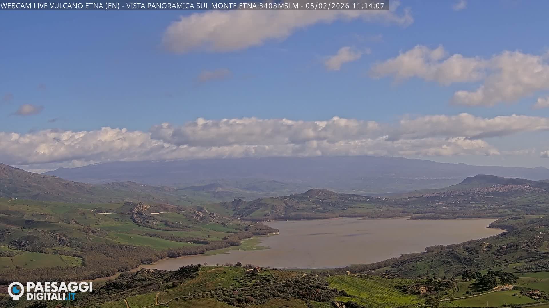 Etna Volcano , Monte Etna  & Agira City View Live Cam - Enna, Scily, Italy