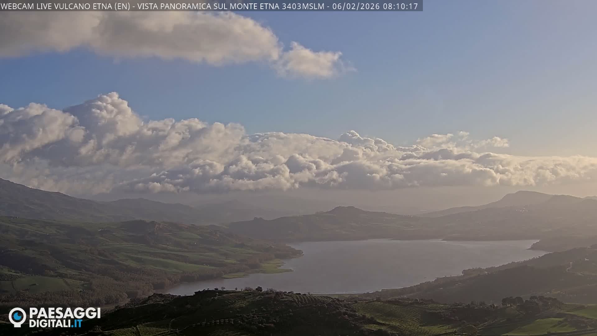 Etna Volcano , Monte Etna  & Agira City View Live Cam - Enna, Scily, Italy