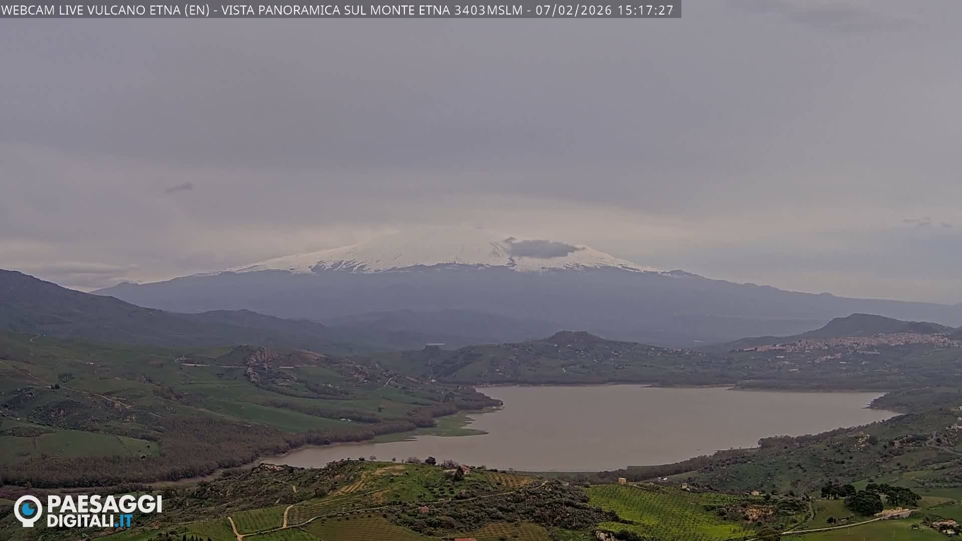 Etna Volcano , Monte Etna  & Agira City View Live Cam - Enna, Scily, Italy