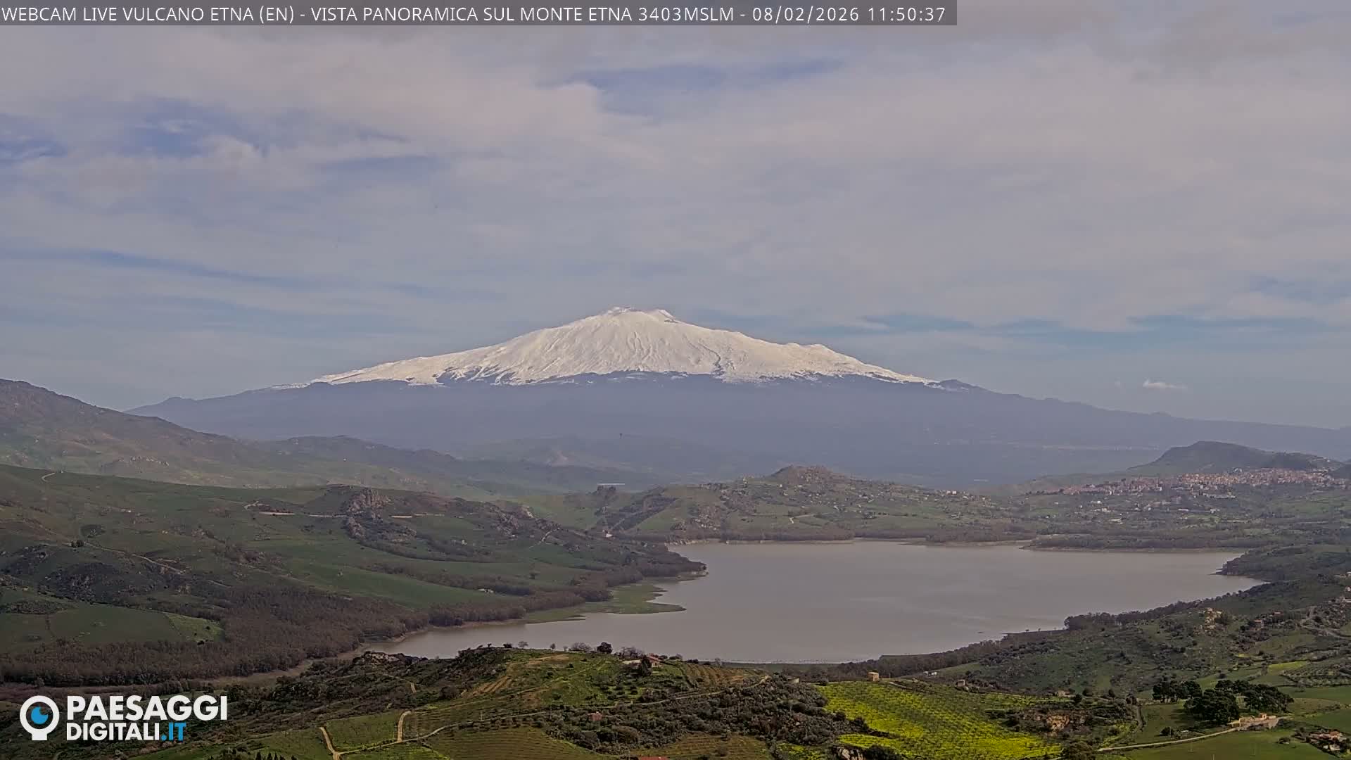 Etna Volcano , Monte Etna  & Agira City View Live Cam - Enna, Scily, Italy