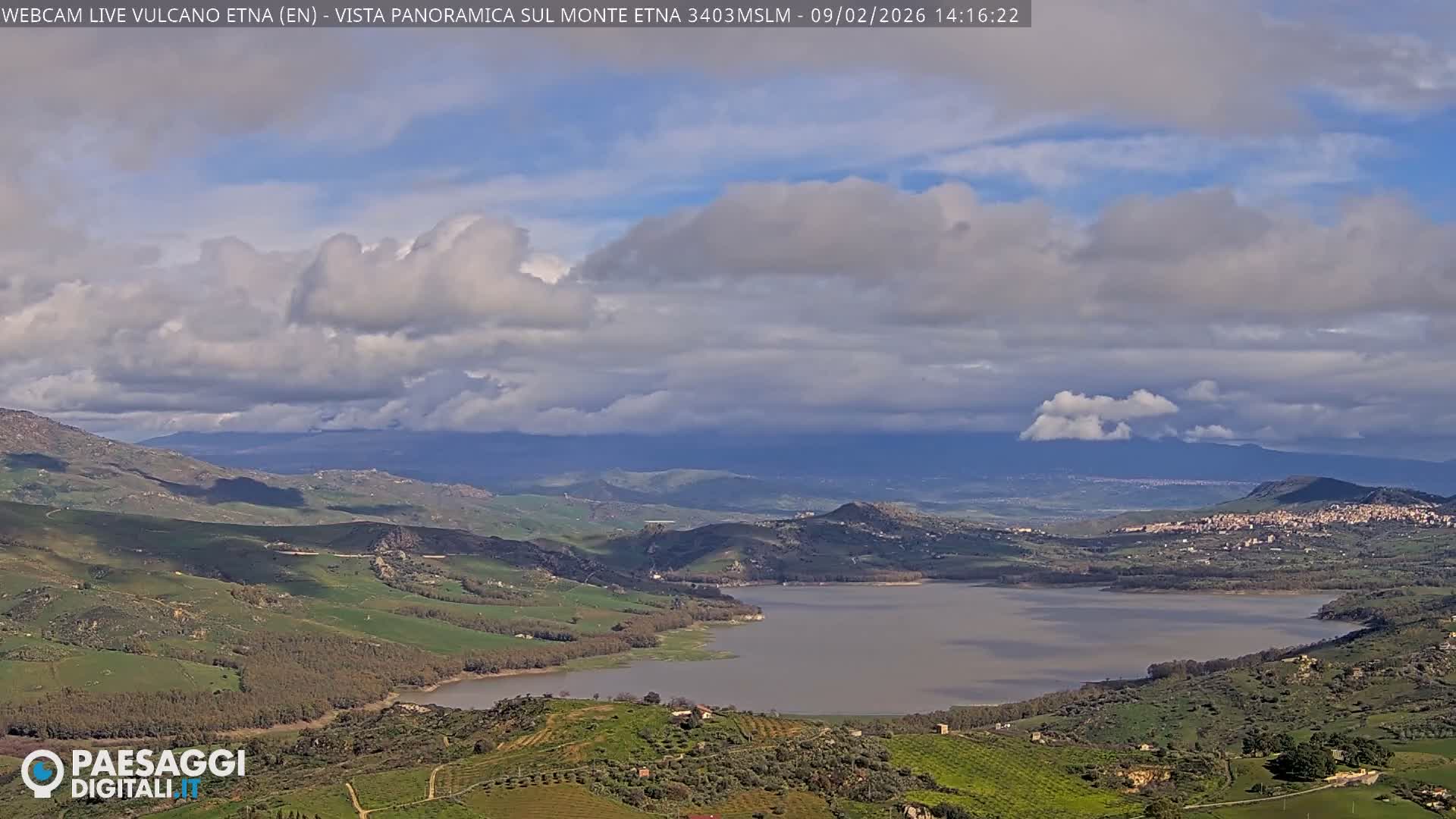 Etna Volcano , Monte Etna  & Agira City View Live Cam - Enna, Scily, Italy