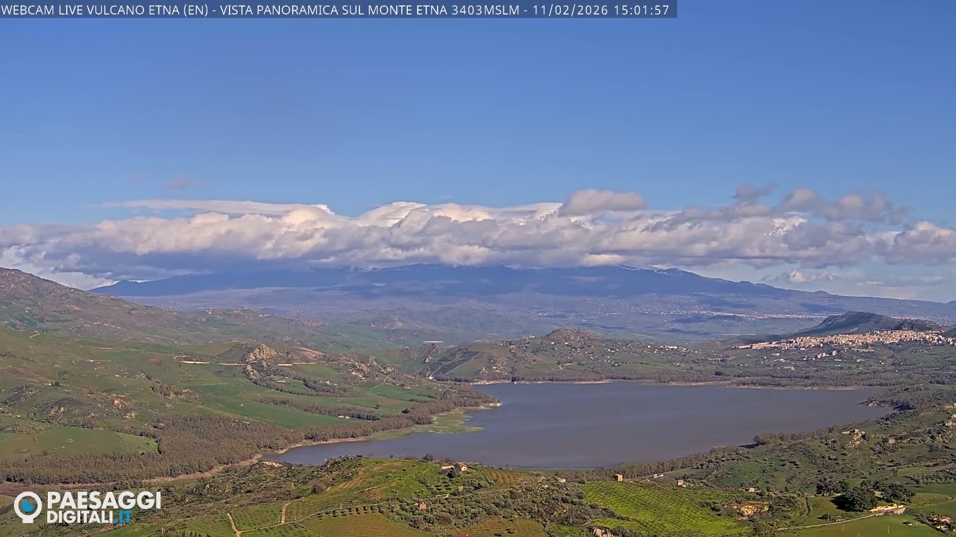 Etna Volcano , Monte Etna  & Agira City View Live Cam - Enna, Scily, Italy