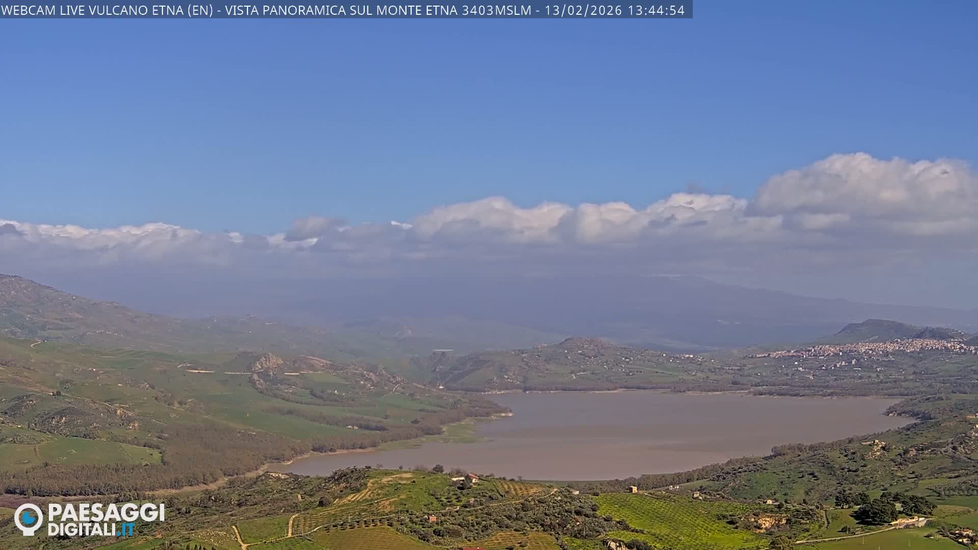Etna Volcano , Monte Etna  & Agira City View Live Cam - Enna, Scily, Italy