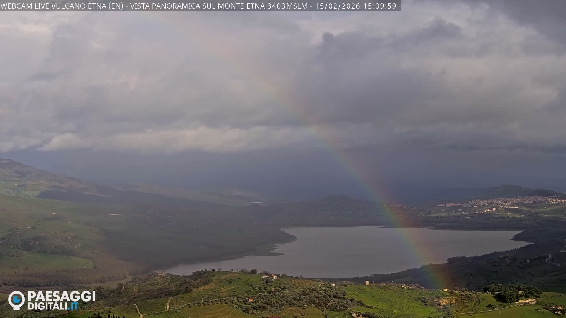 Etna Volcano , Monte Etna  & Agira City View Live Cam - Enna, Scily, Italy