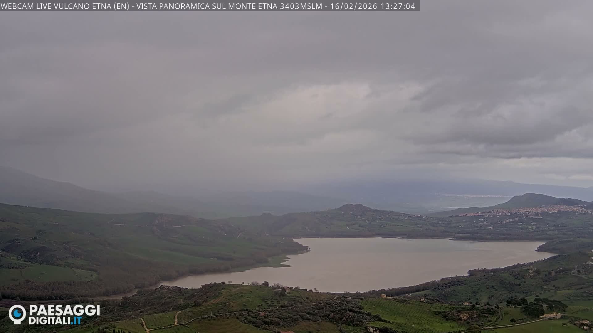 Etna Volcano , Monte Etna  & Agira City View Live Cam - Enna, Scily, Italy
