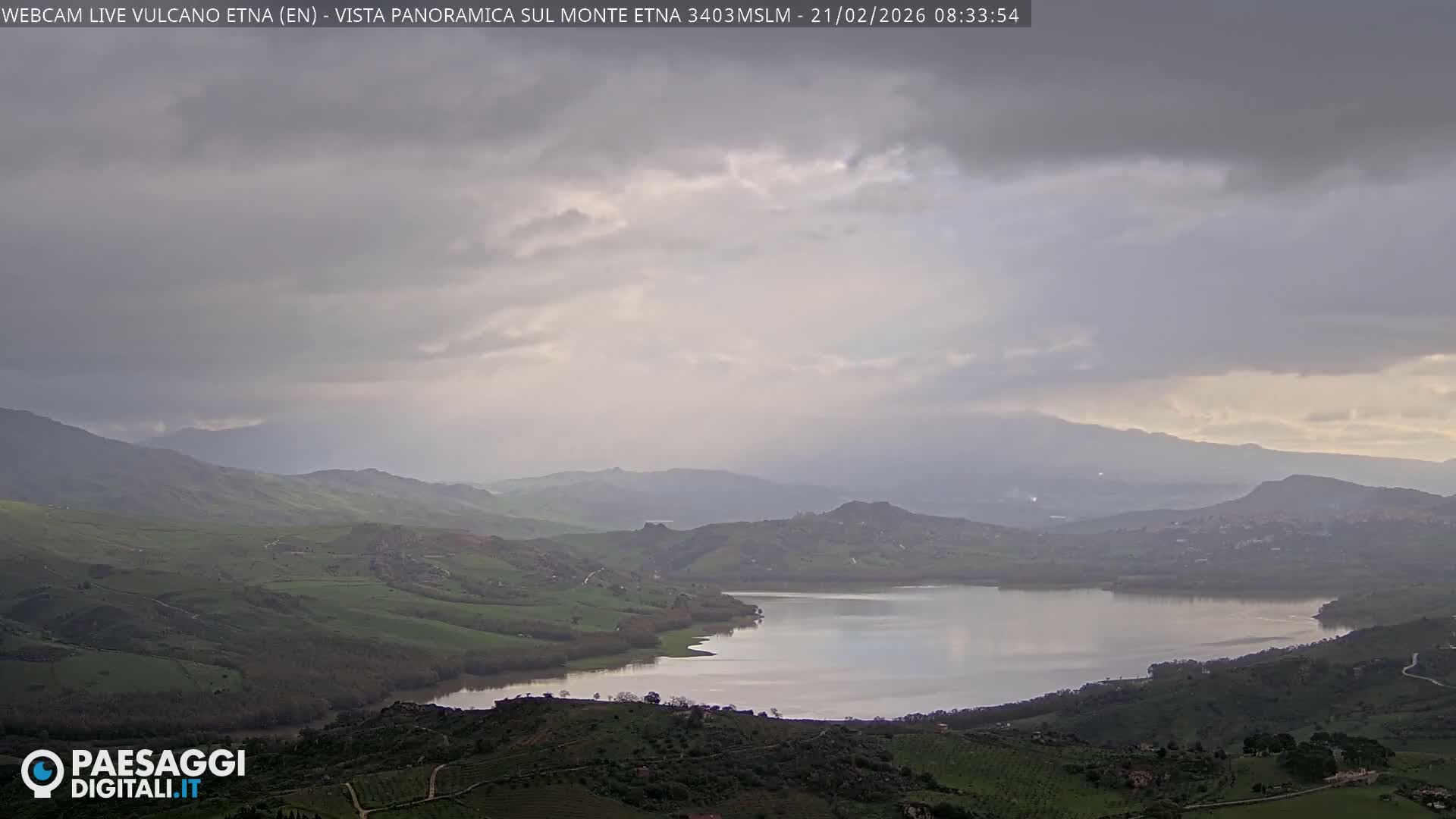 Etna Volcano , Monte Etna  & Agira City View Live Cam - Enna, Scily, Italy