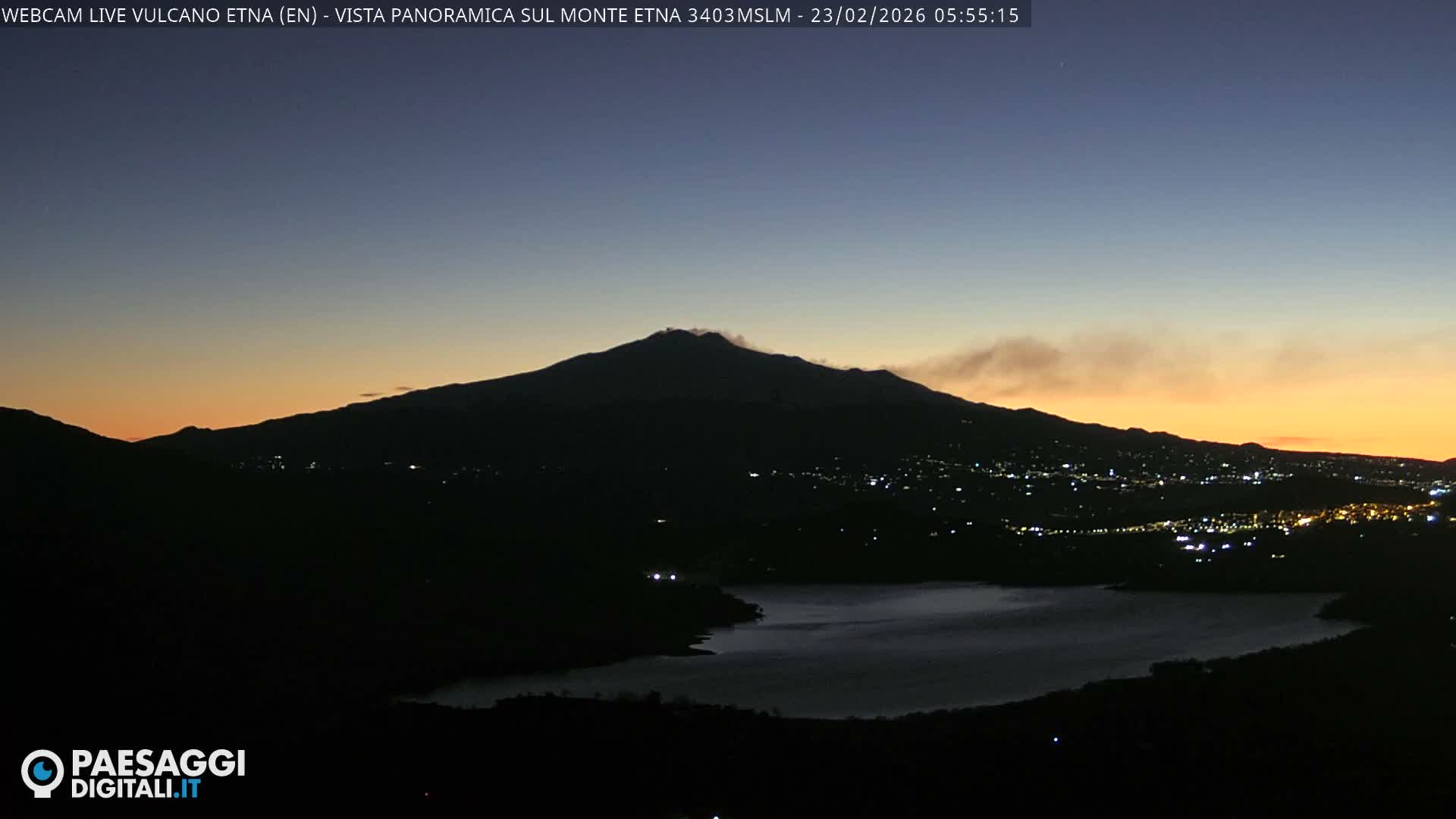 Etna Volcano , Monte Etna  & Agira City View Live Cam - Enna, Scily, Italy