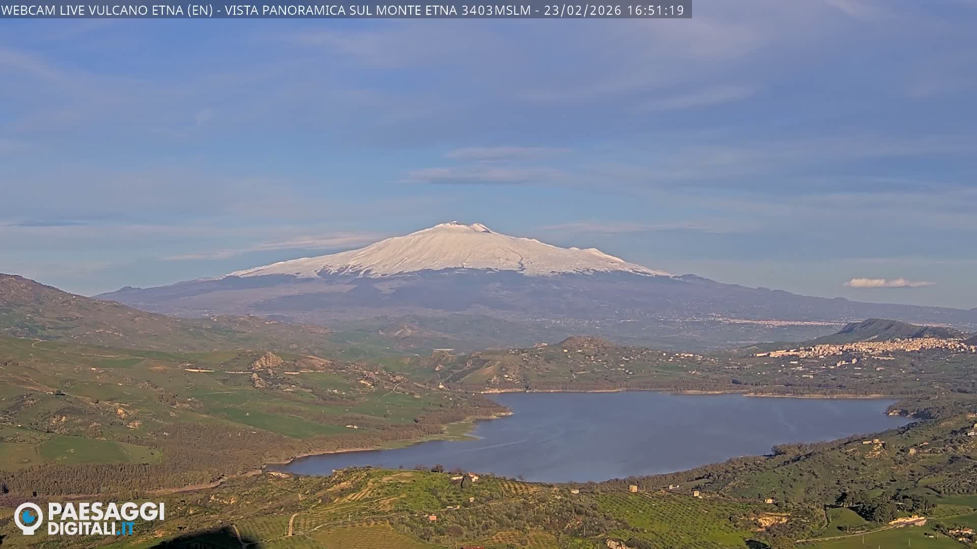 Etna Volcano , Monte Etna  & Agira City View Live Cam - Enna, Scily, Italy
