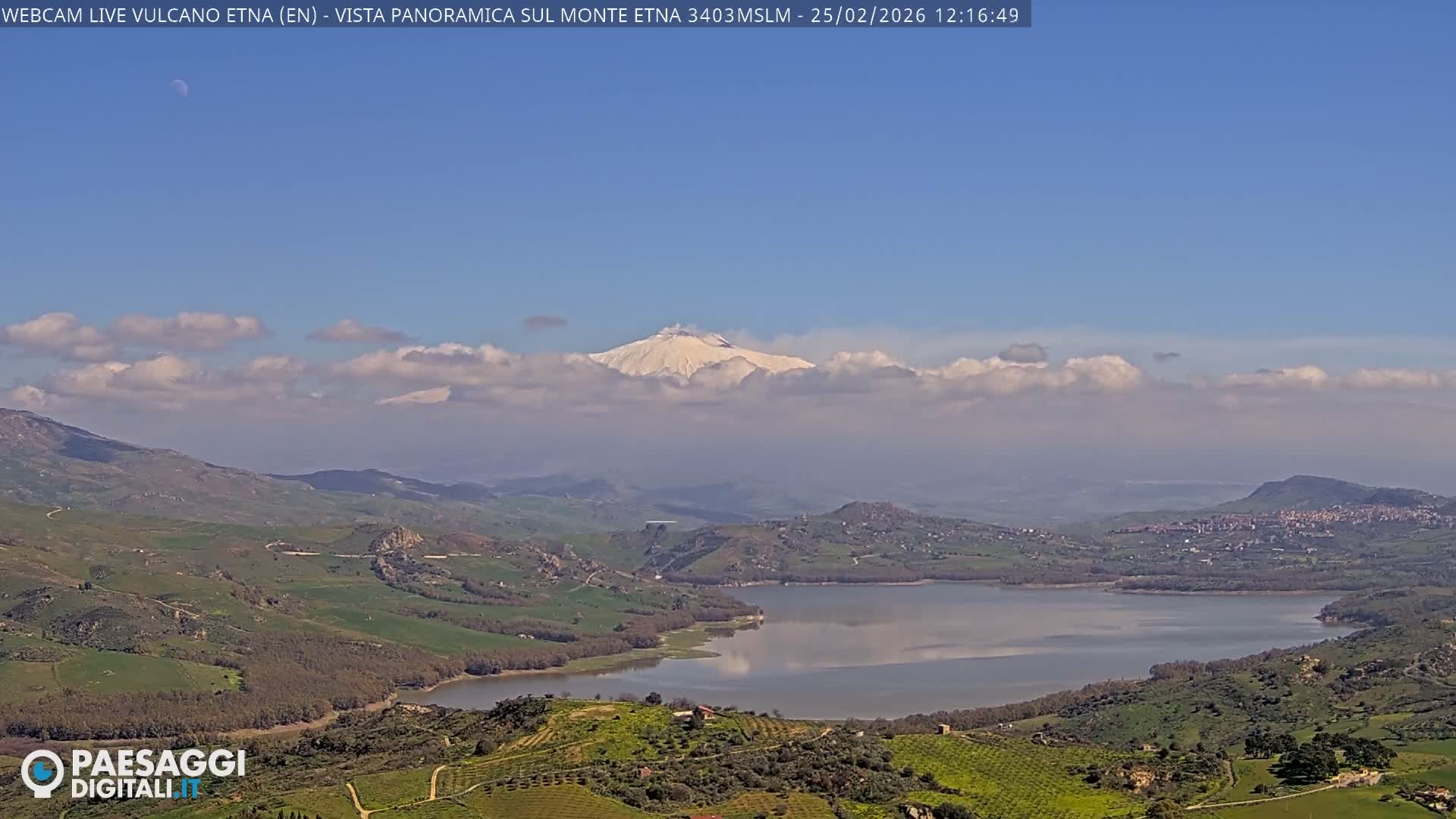 Etna Volcano , Monte Etna  & Agira City View Live Cam - Enna, Scily, Italy
