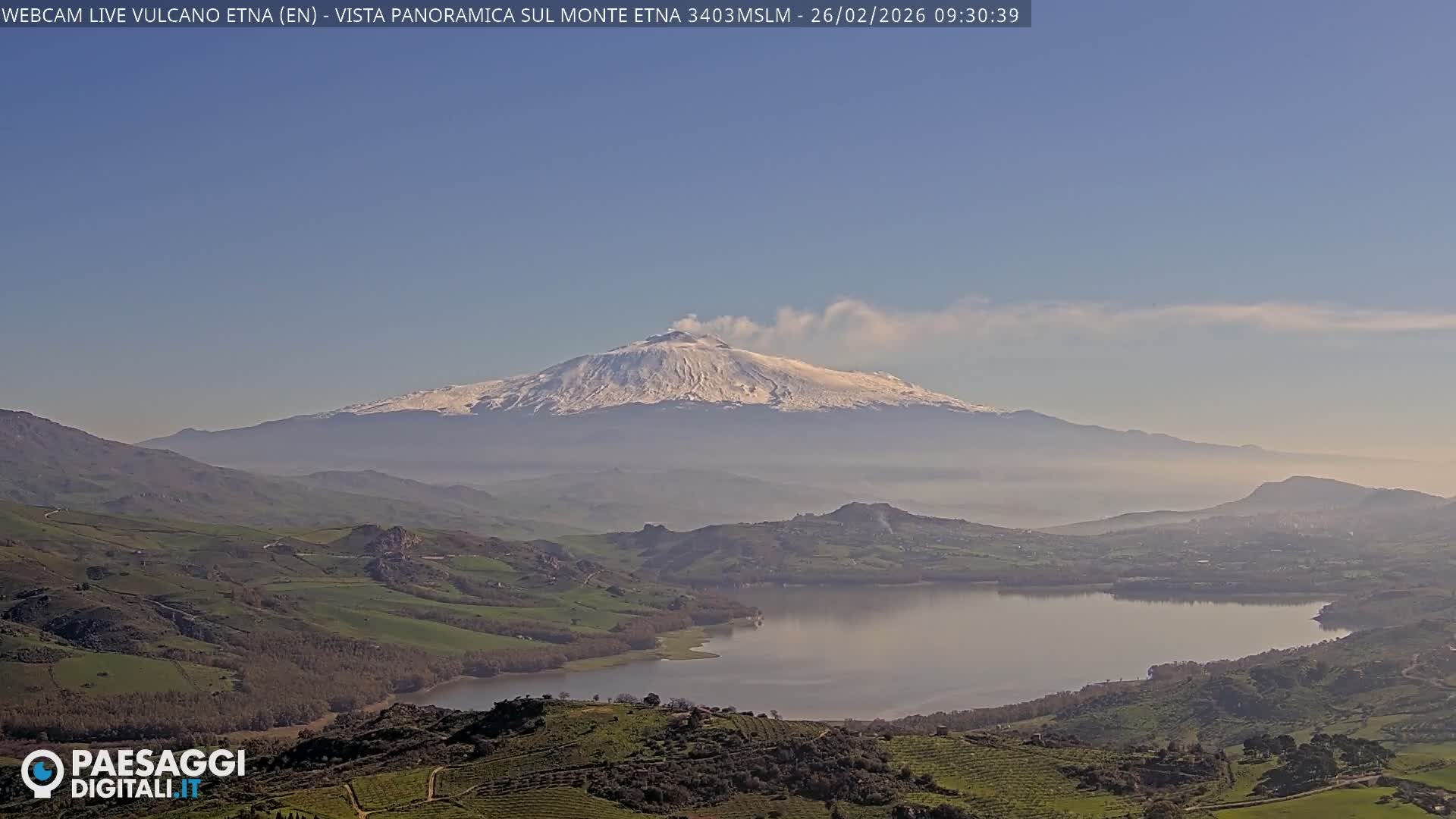 Etna Volcano , Monte Etna  & Agira City View Live Cam - Enna, Scily, Italy