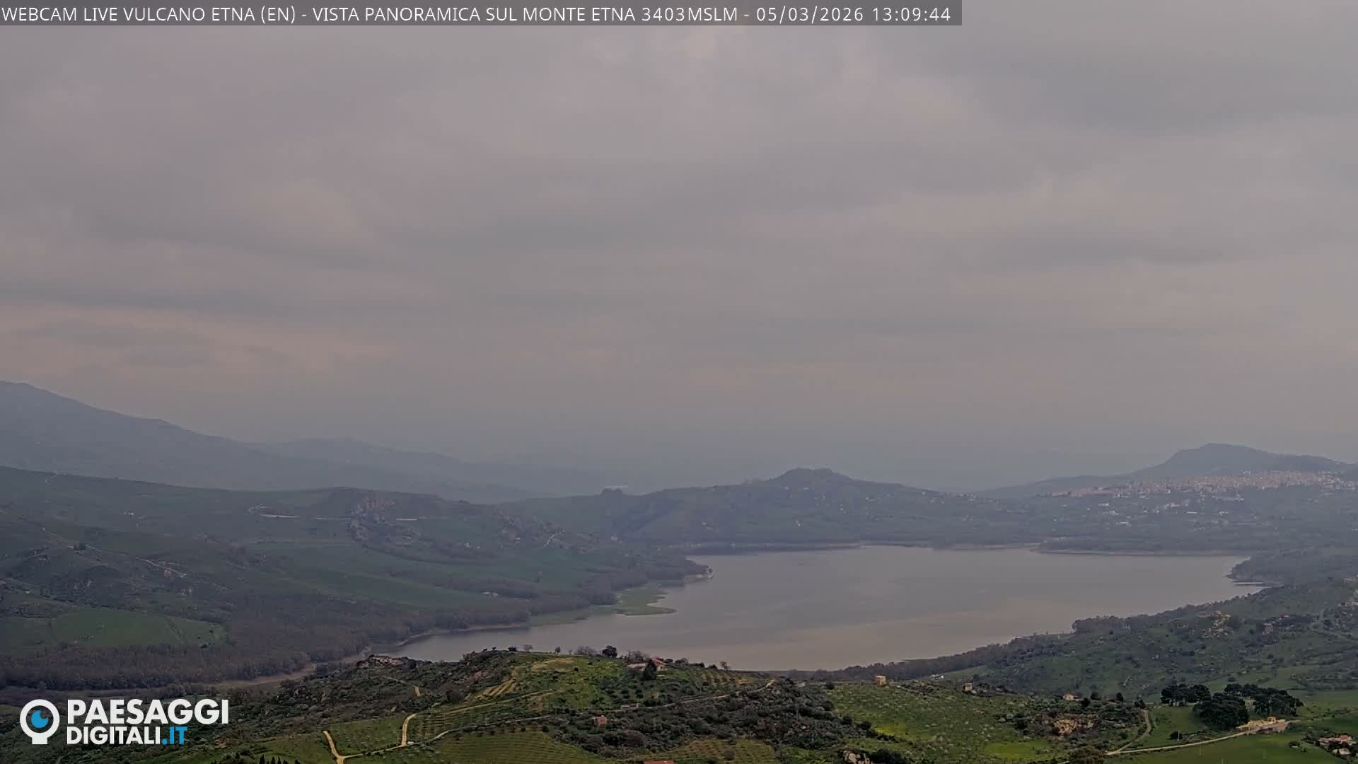 Etna Volcano , Monte Etna  & Agira City View Live Cam - Enna, Scily, Italy