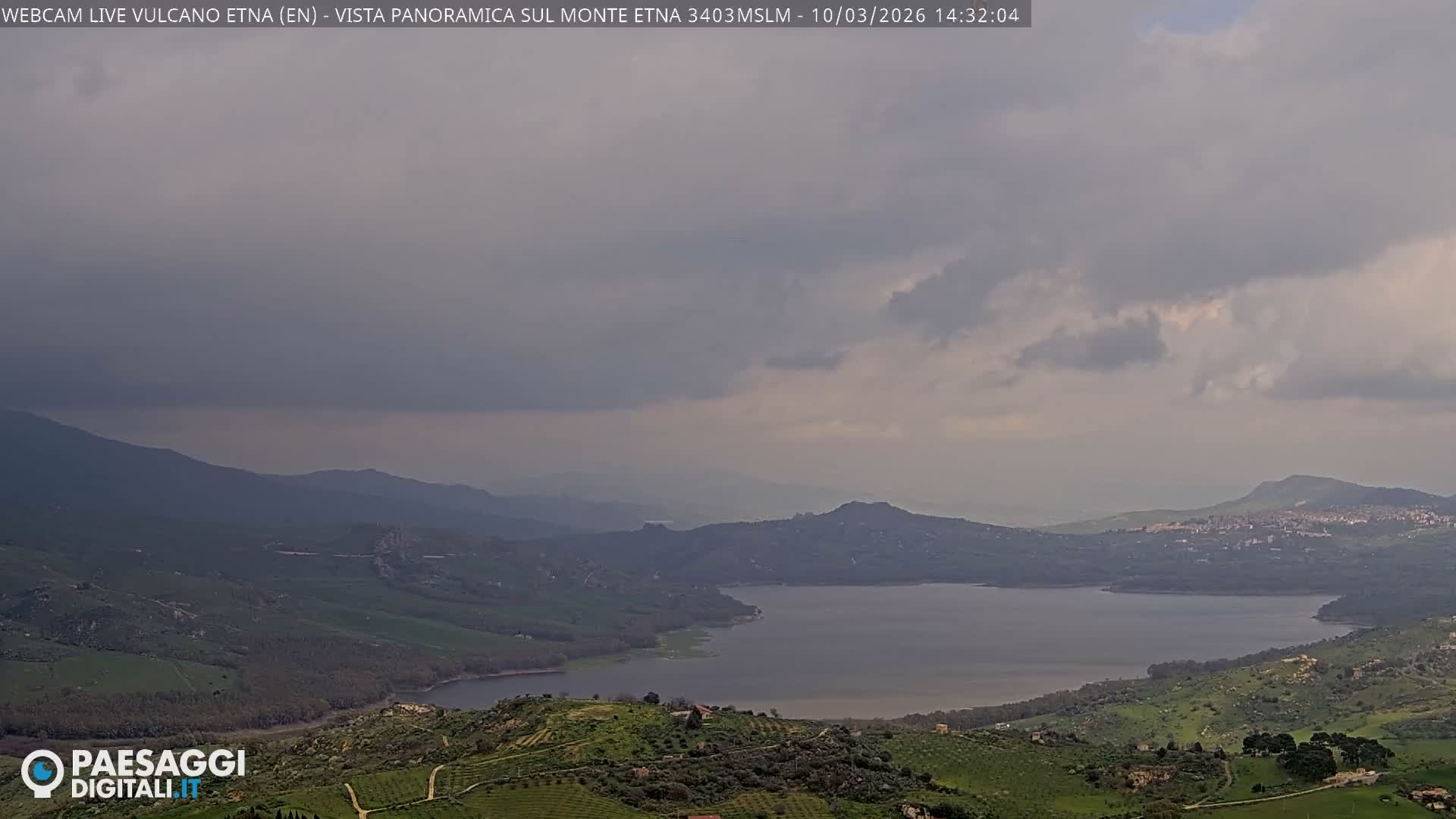 Etna Volcano , Monte Etna  & Agira City View Live Cam - Enna, Scily, Italy