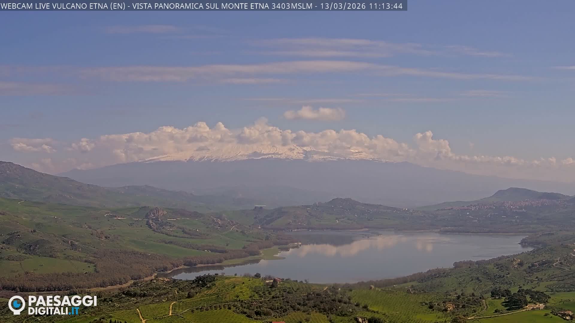 Etna Volcano , Monte Etna  & Agira City View Live Cam - Enna, Scily, Italy