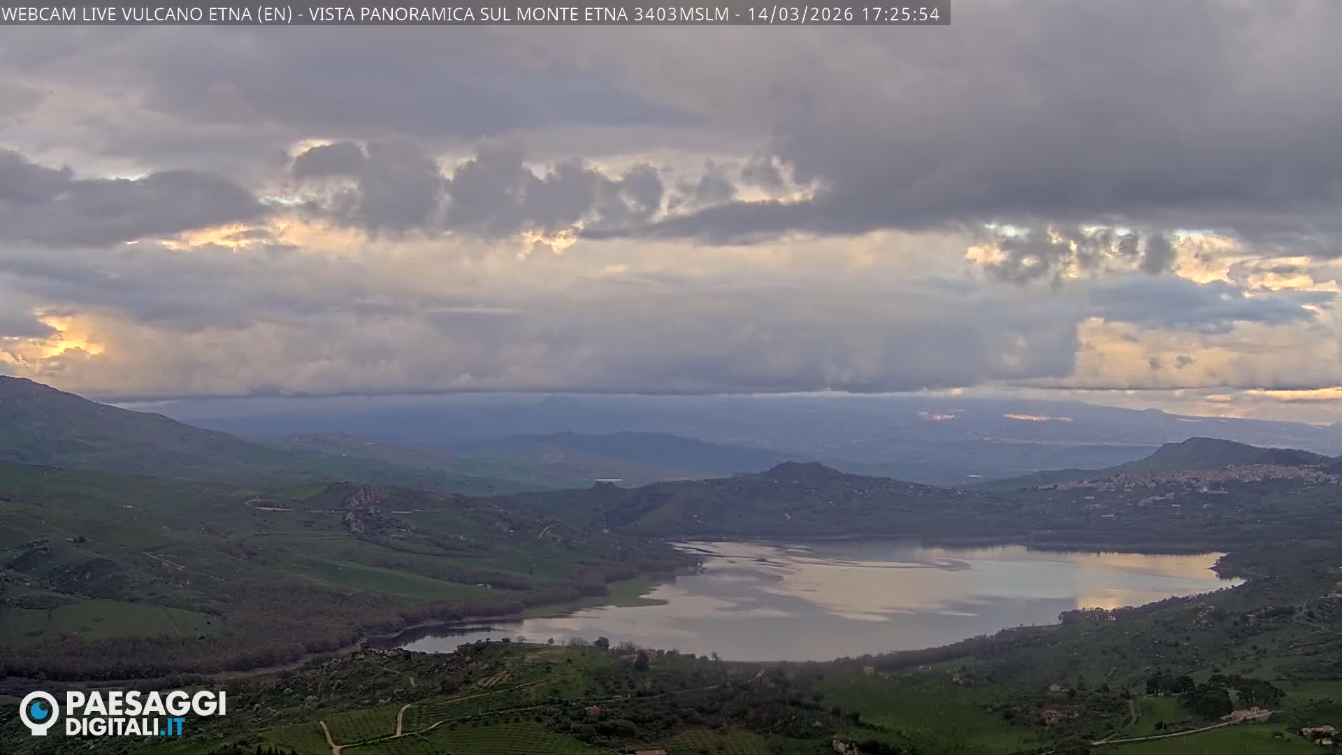 Etna Volcano , Monte Etna  & Agira City View Live Cam - Enna, Scily, Italy