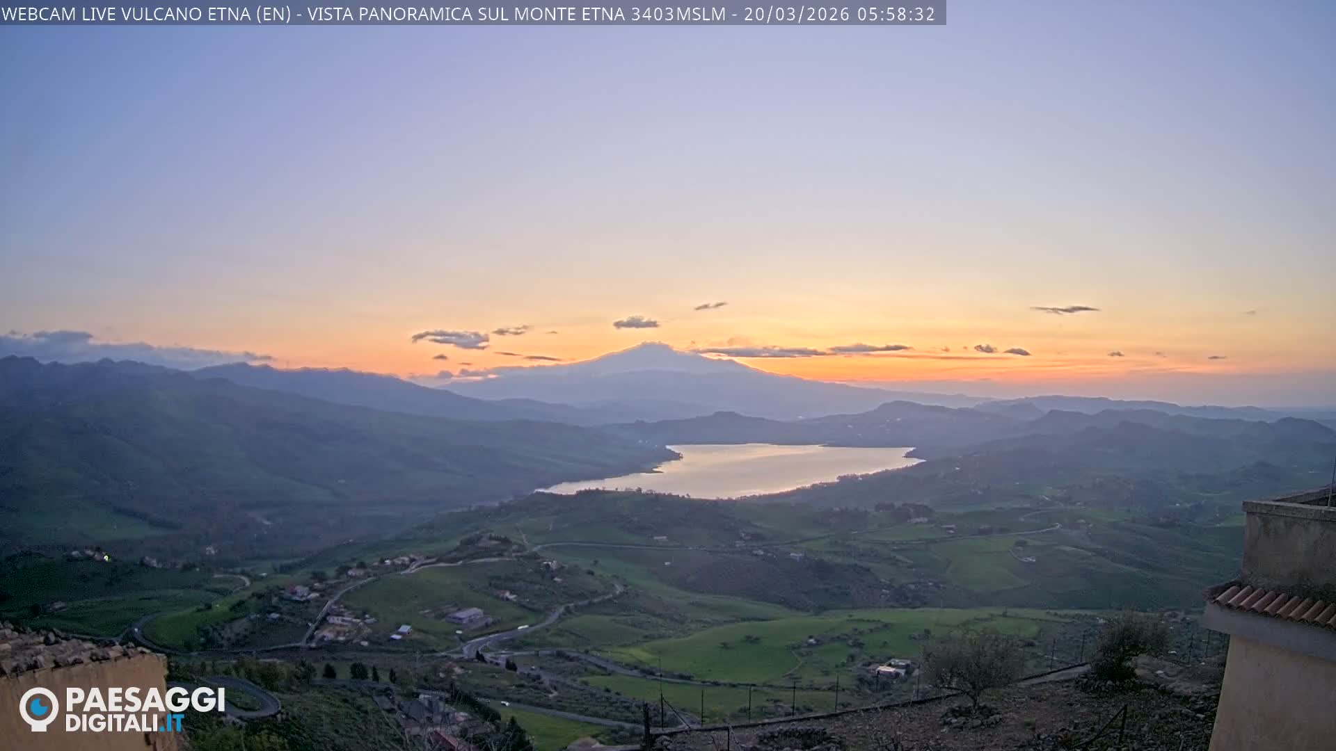 Etna Volcano , Monte Etna  & Agira City View Live Cam - Enna, Scily, Italy