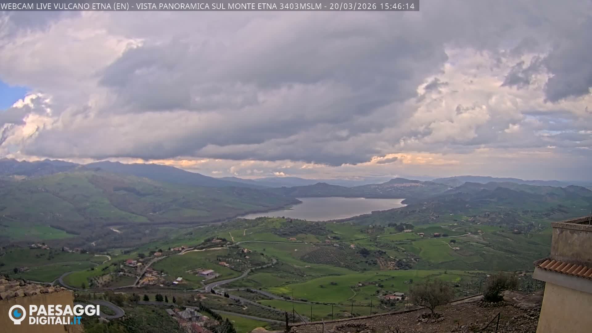 Etna Volcano , Monte Etna  & Agira City View Live Cam - Enna, Scily, Italy
