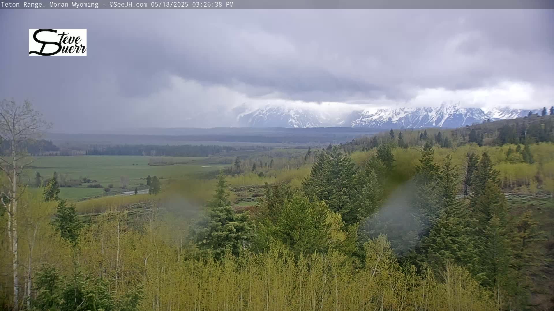 Buffalo Valley & Teton Mountain Range Live Cam - Moran, Teton County, Wyoming, USA