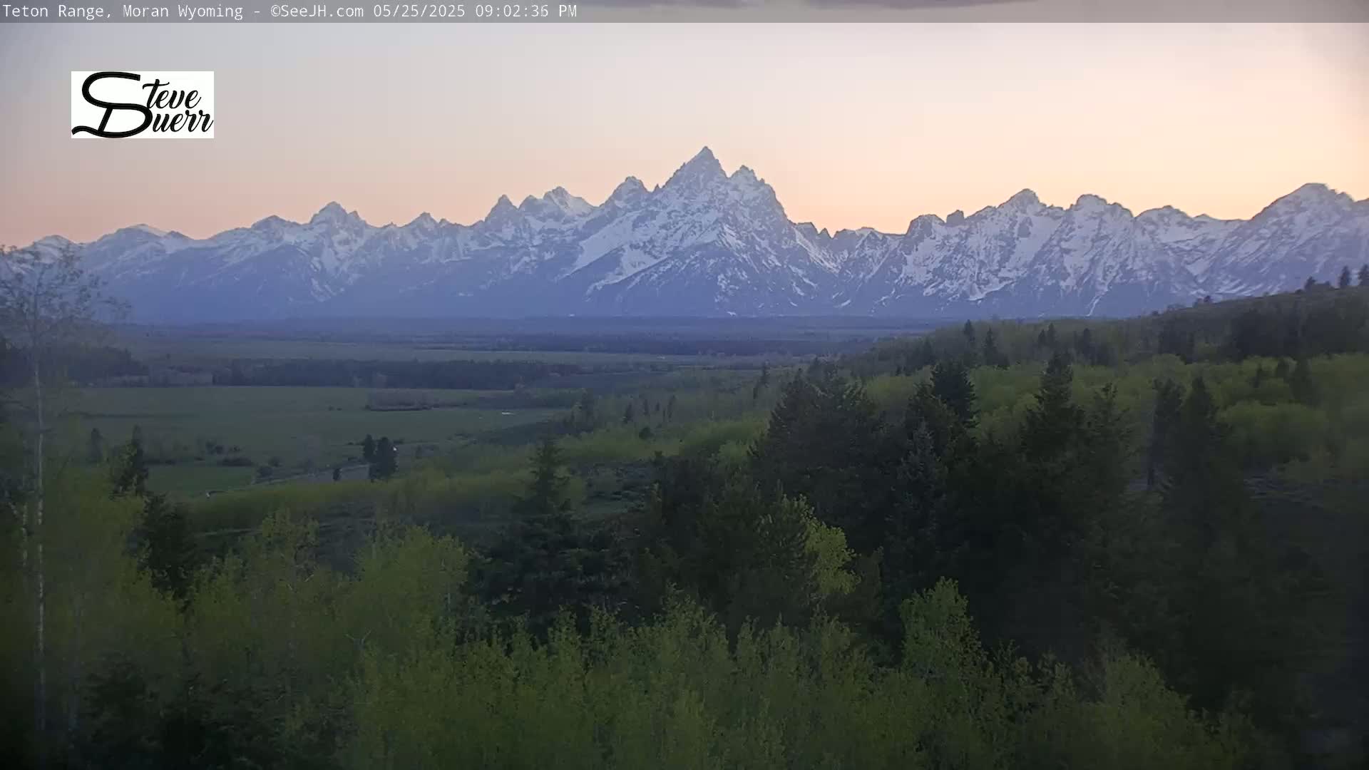 Buffalo Valley & Teton Mountain Range Live Cam - Moran, Teton County, Wyoming, USA