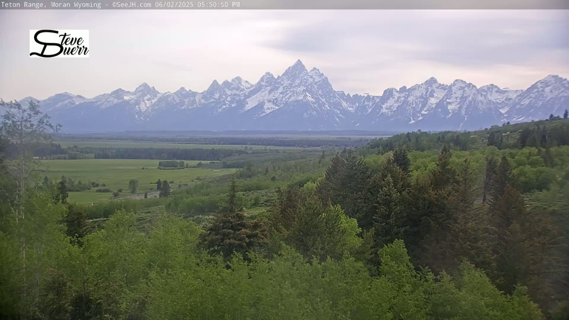 Buffalo Valley & Teton Mountain Range Live Cam - Moran, Teton County, Wyoming, USA