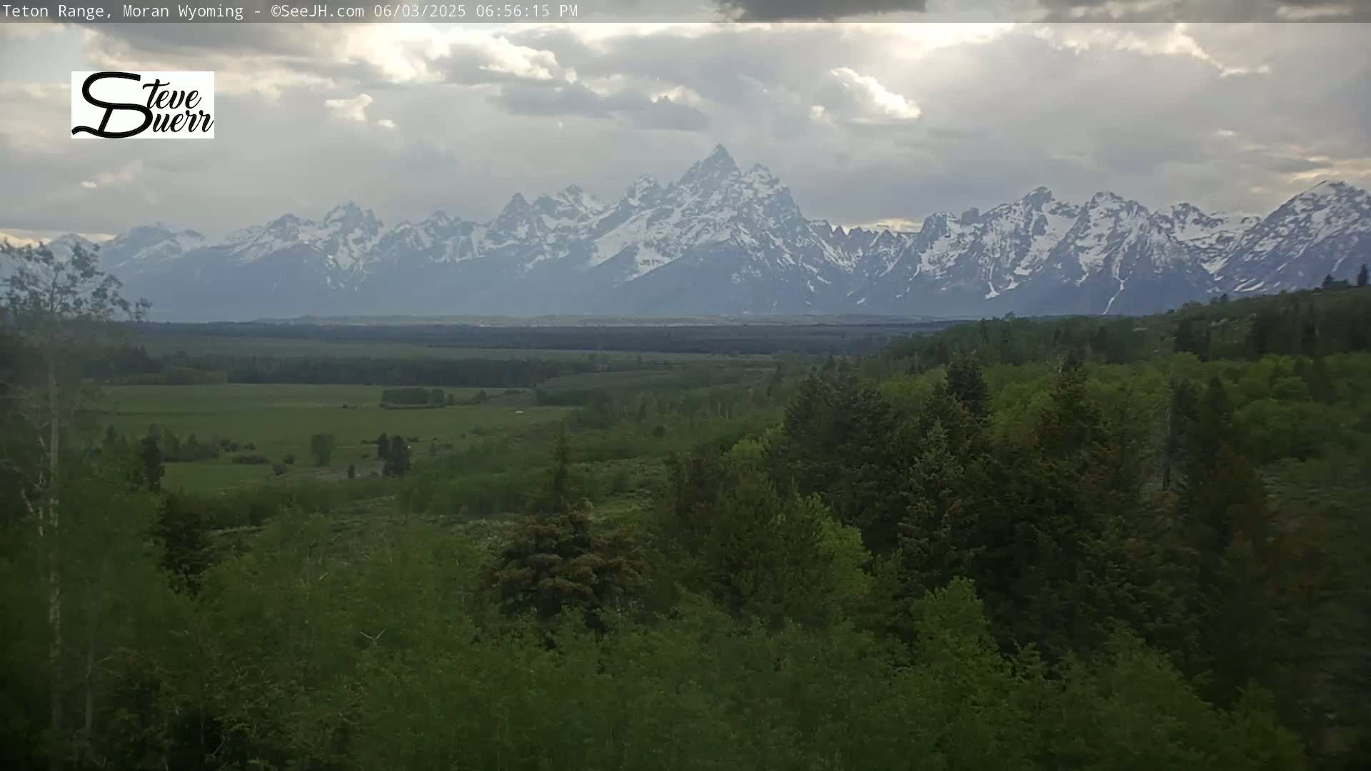 Buffalo Valley & Teton Mountain Range Live Cam - Moran, Teton County, Wyoming, USA