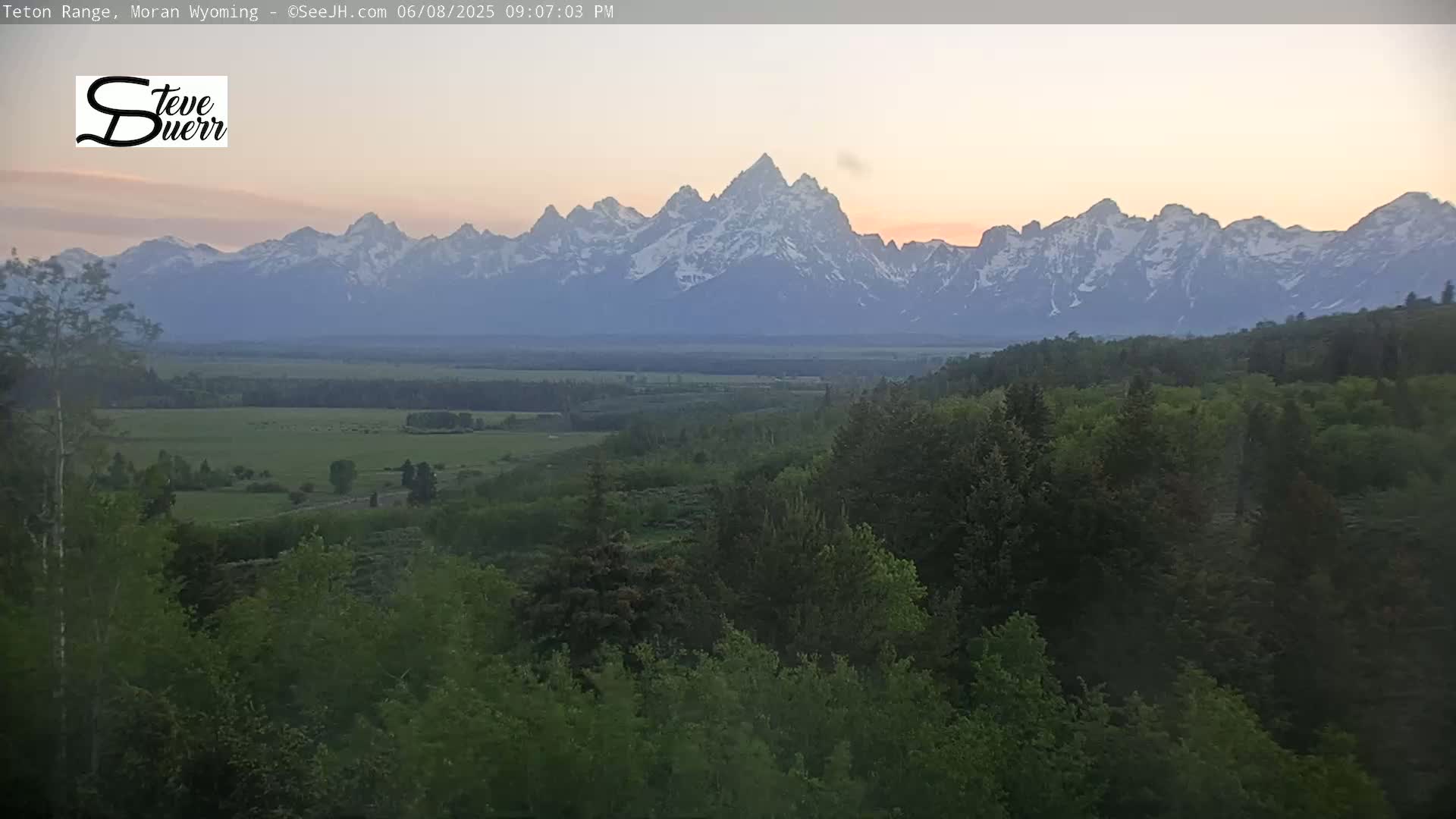Buffalo Valley & Teton Mountain Range Live Cam - Moran, Teton County, Wyoming, USA