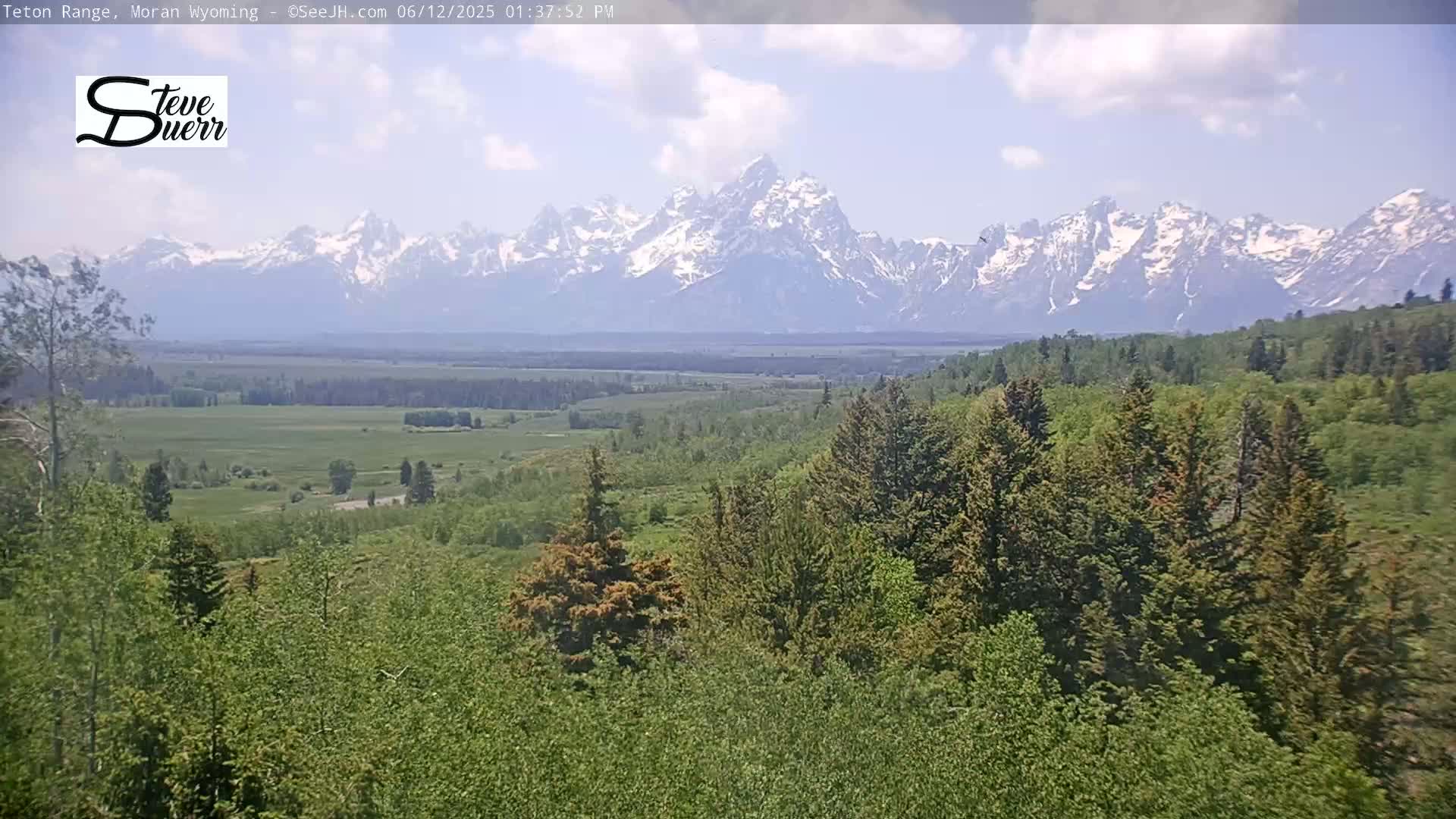Buffalo Valley & Teton Mountain Range Live Cam - Moran, Teton County, Wyoming, USA