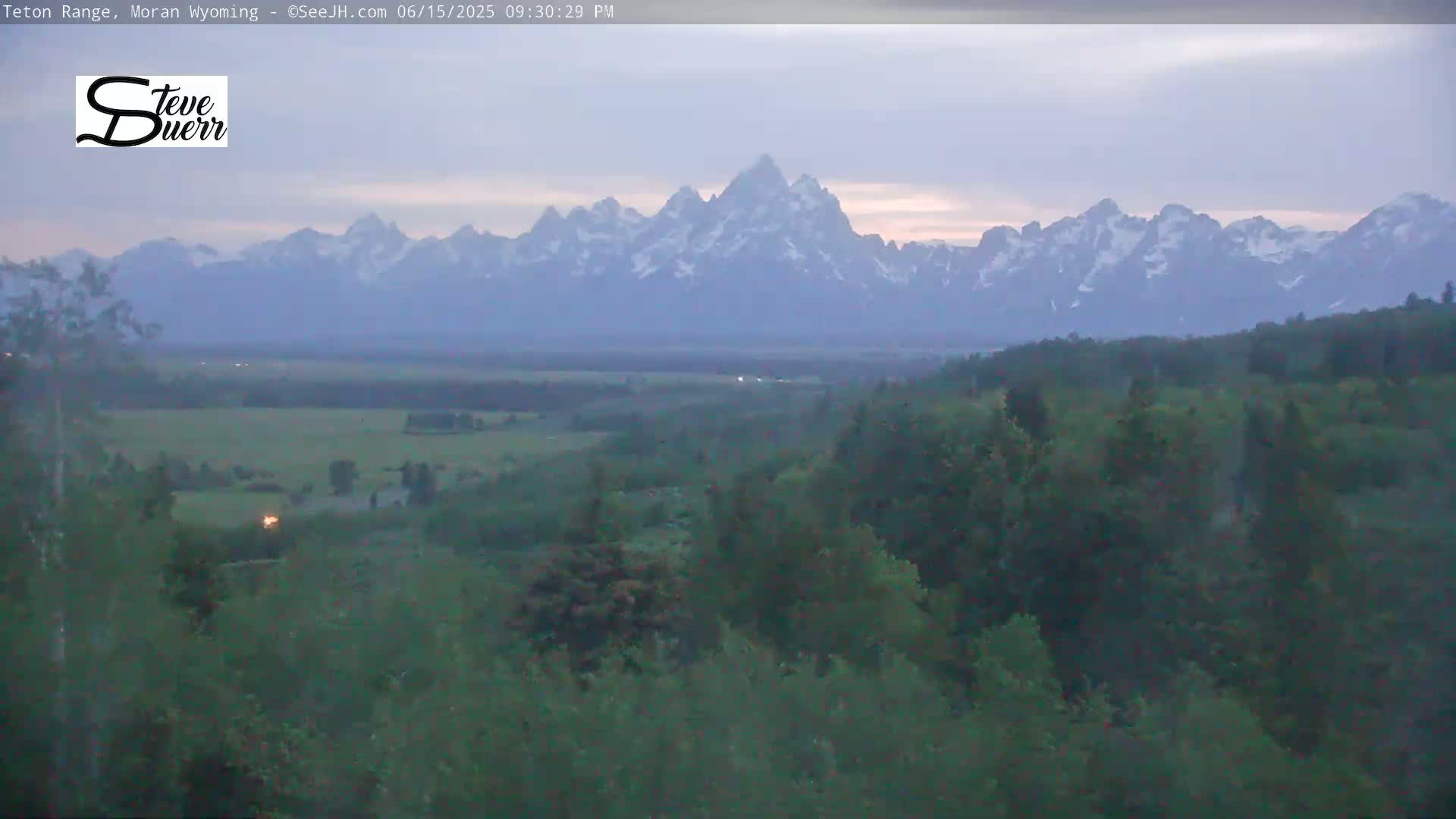 Buffalo Valley & Teton Mountain Range Live Cam - Moran, Teton County, Wyoming, USA