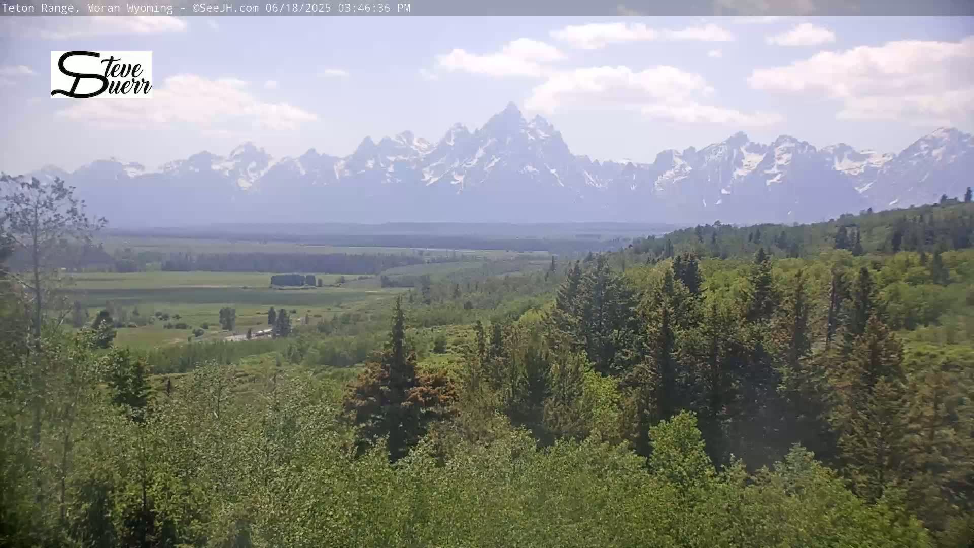 Buffalo Valley & Teton Mountain Range Live Cam - Moran, Teton County, Wyoming, USA