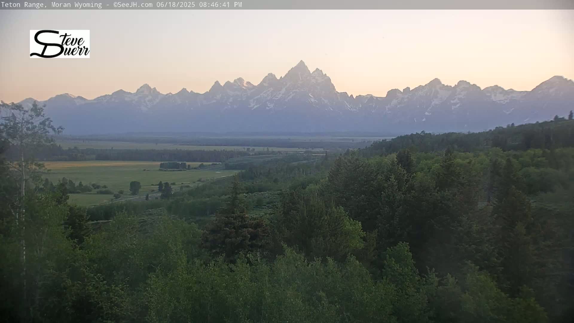 Buffalo Valley & Teton Mountain Range Live Cam - Moran, Teton County, Wyoming, USA
