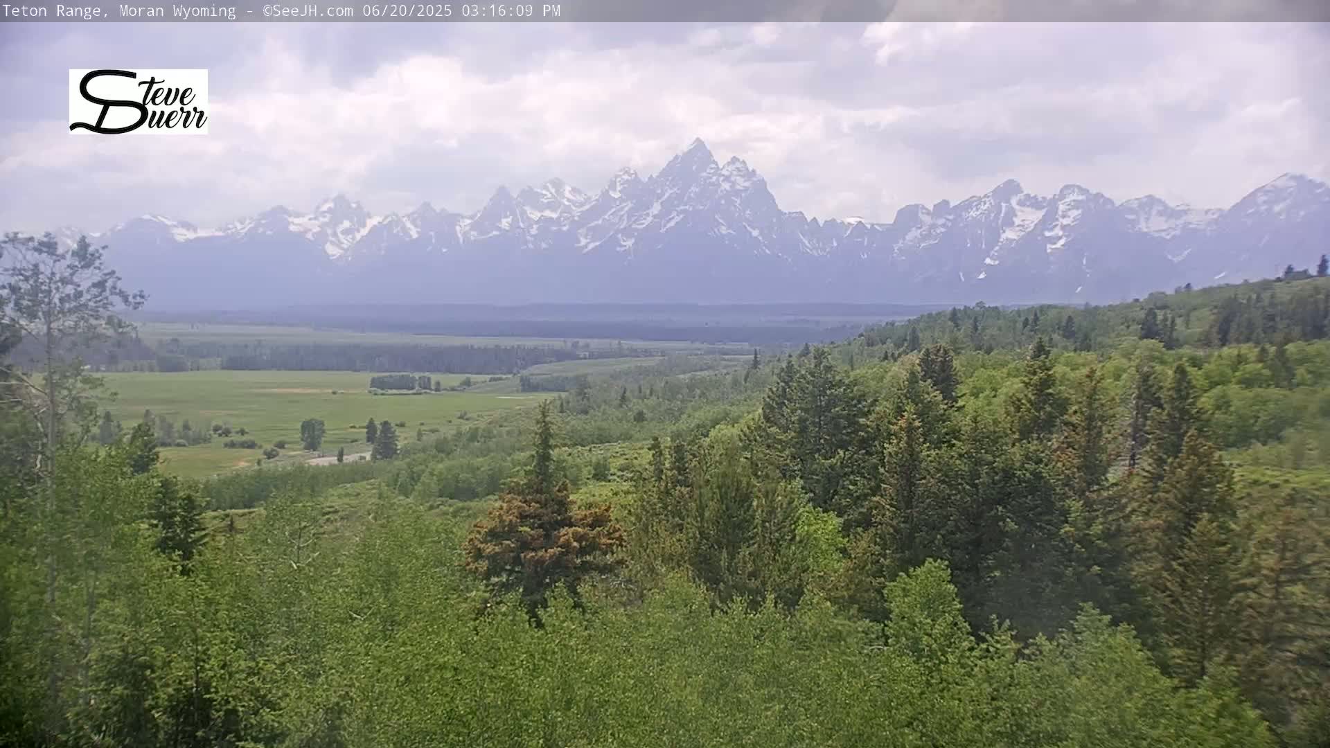 Buffalo Valley & Teton Mountain Range Live Cam - Moran, Teton County, Wyoming, USA
