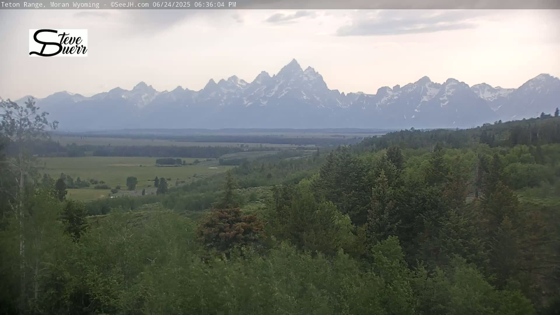 Buffalo Valley & Teton Mountain Range Live Cam - Moran, Teton County, Wyoming, USA