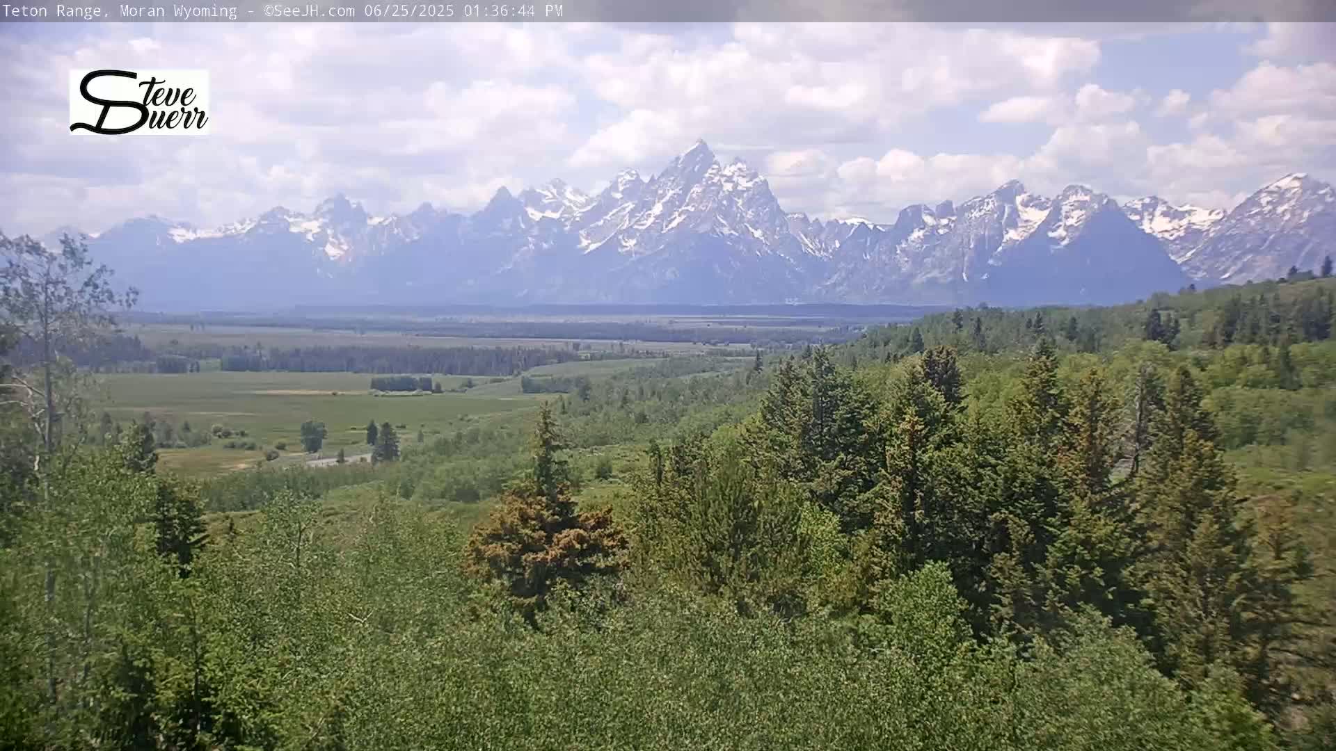 Buffalo Valley & Teton Mountain Range Live Cam - Moran, Teton County, Wyoming, USA