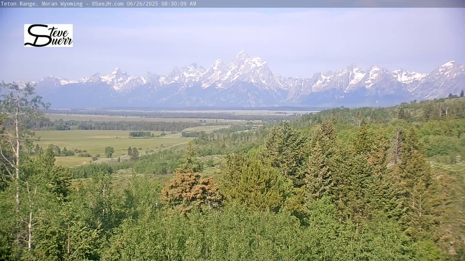 Buffalo Valley & Teton Mountain Range Live Cam - Moran, Teton County, Wyoming, USA