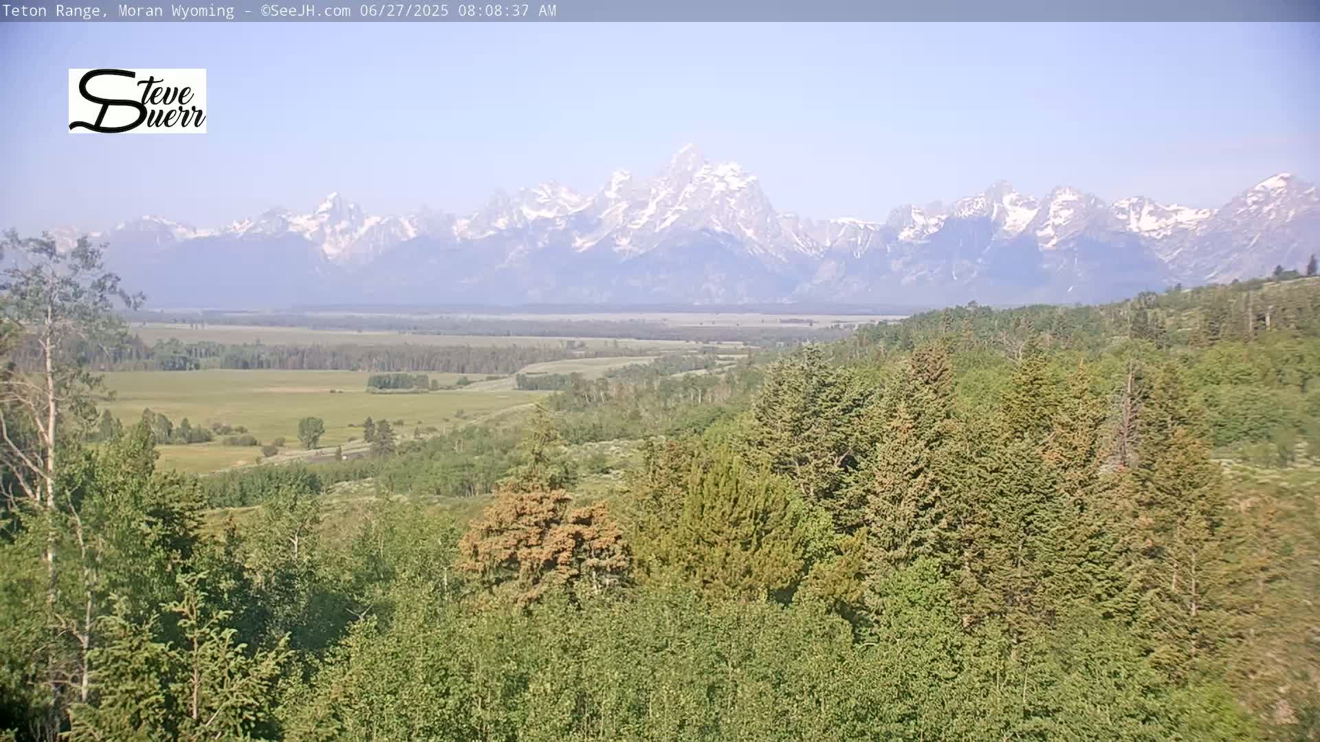 Buffalo Valley & Teton Mountain Range Live Cam - Moran, Teton County, Wyoming, USA