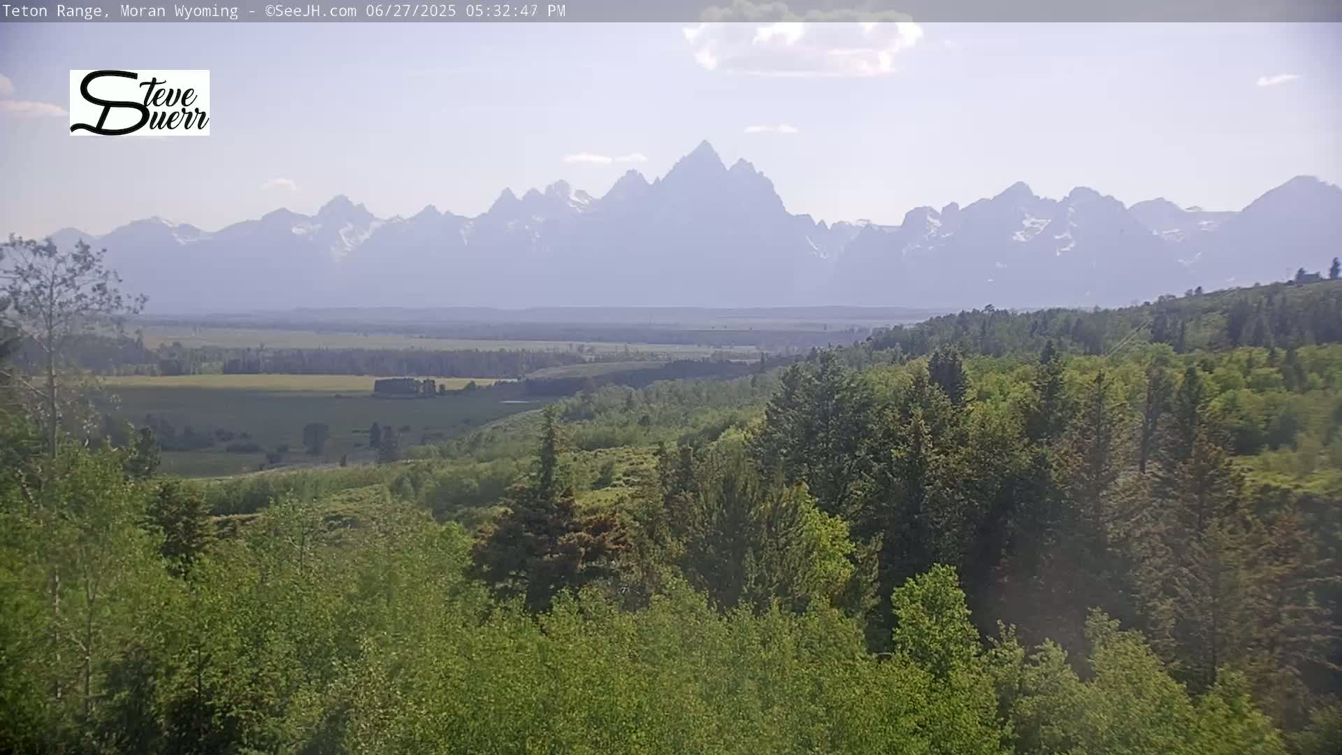 Buffalo Valley & Teton Mountain Range Live Cam - Moran, Teton County, Wyoming, USA