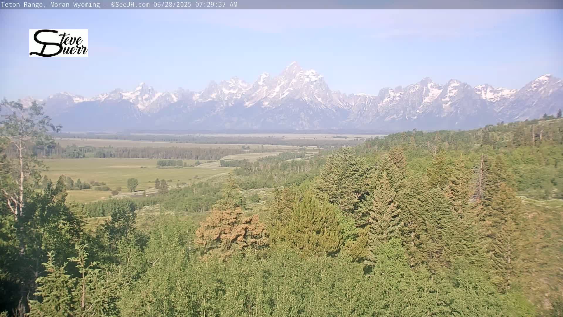 Buffalo Valley & Teton Mountain Range Live Cam - Moran, Teton County, Wyoming, USA