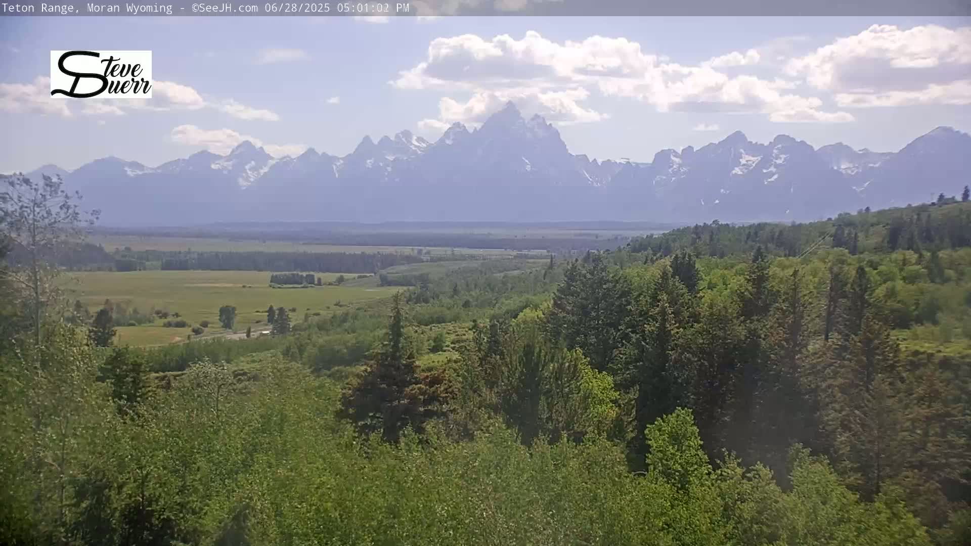 Buffalo Valley & Teton Mountain Range Live Cam - Moran, Teton County, Wyoming, USA