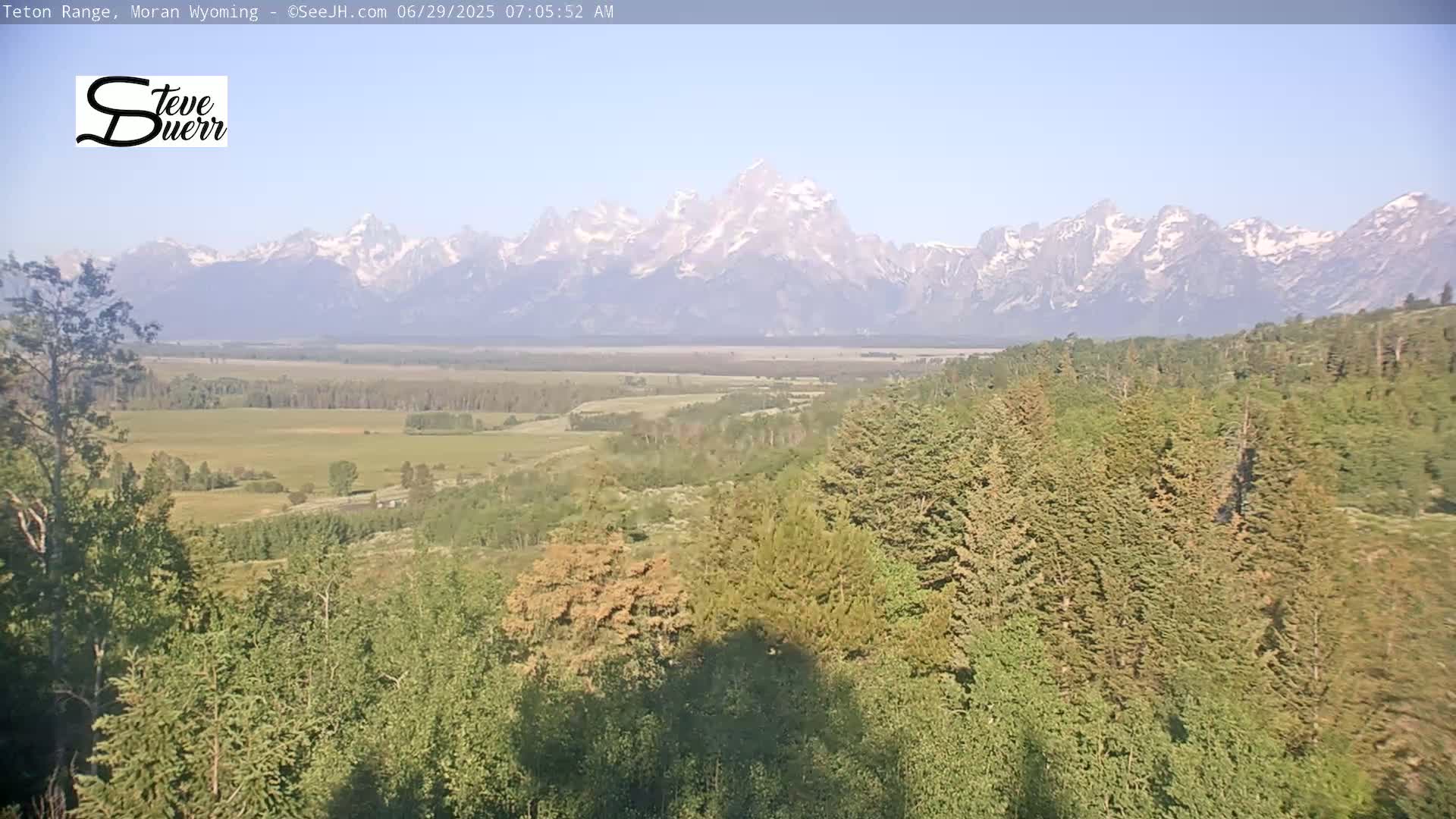 Buffalo Valley & Teton Mountain Range Live Cam - Moran, Teton County, Wyoming, USA