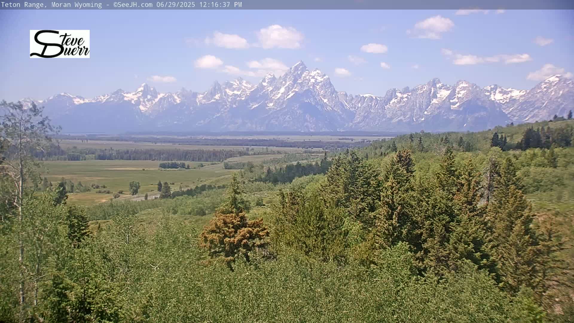 Buffalo Valley & Teton Mountain Range Live Cam - Moran, Teton County, Wyoming, USA
