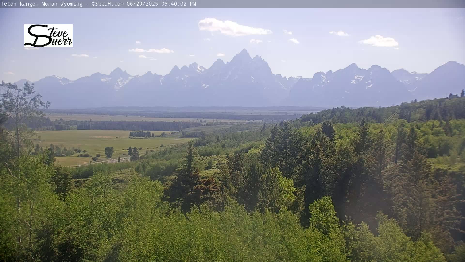 Buffalo Valley & Teton Mountain Range Live Cam - Moran, Teton County, Wyoming, USA