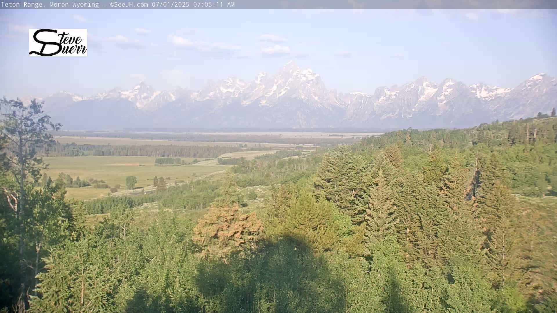 Buffalo Valley & Teton Mountain Range Live Cam - Moran, Teton County, Wyoming, USA