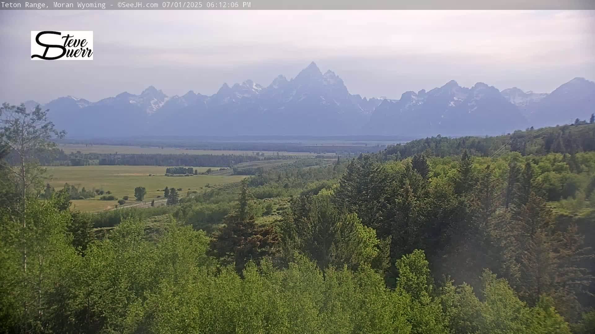 Buffalo Valley & Teton Mountain Range Live Cam - Moran, Teton County, Wyoming, USA